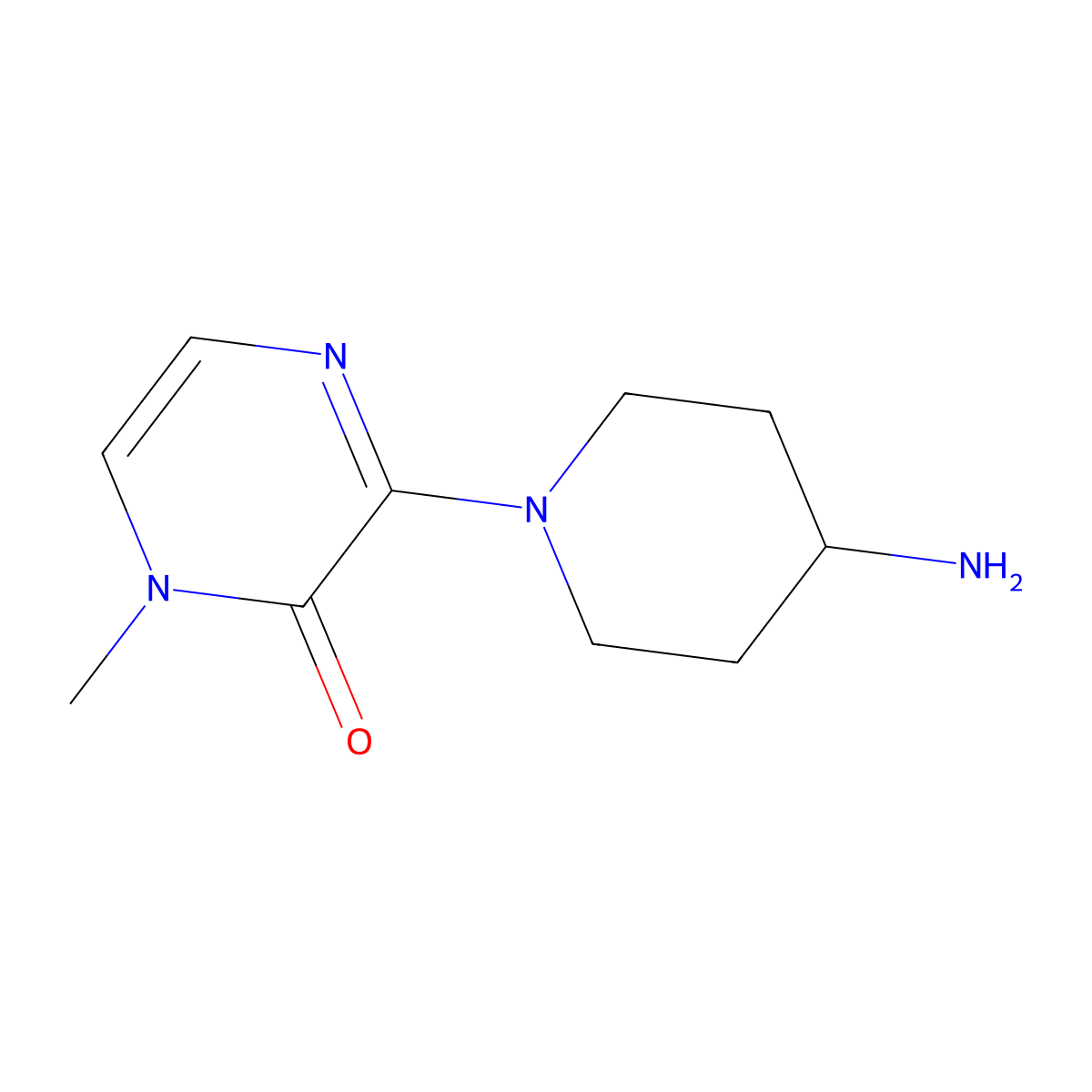 3-(4-Aminopiperidin-1-yl)-1-methyl-1,2-dihydropyrazin-2-one molecular structure, CAS 1406172-40-4