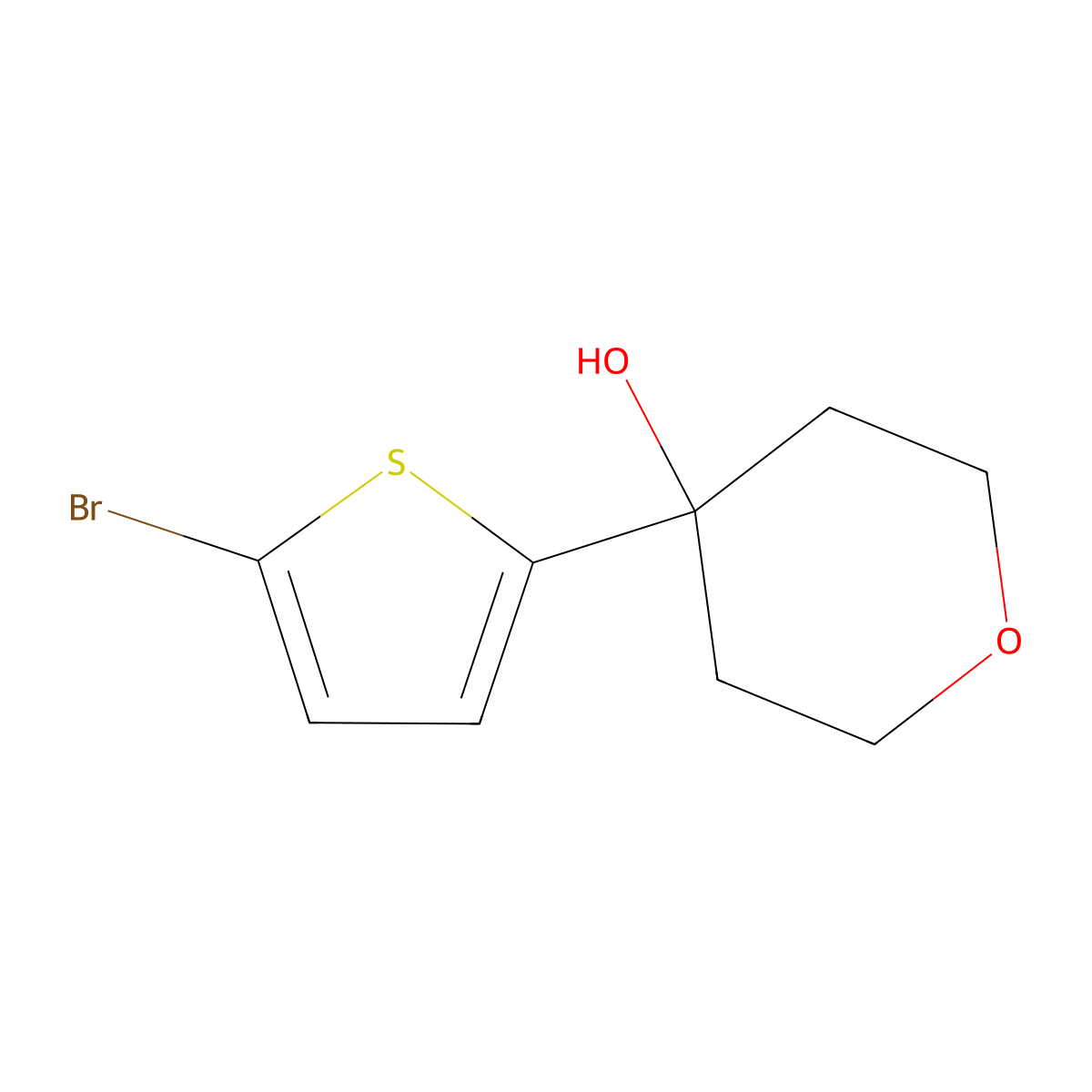 4-(5-Bromothiophen-2-yl)oxan-4-ol molecular structure, CAS 140618-92-4