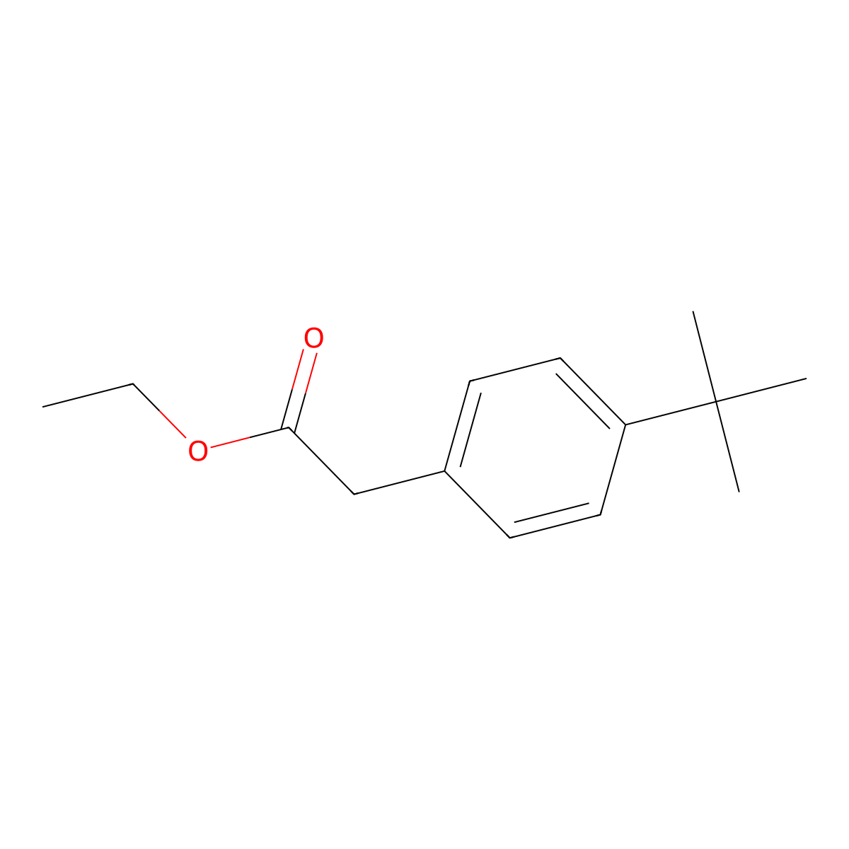 Ethyl 4-(1,1-dimethylethyl)benzeneacetate molecular structure, CAS 14062-22-7