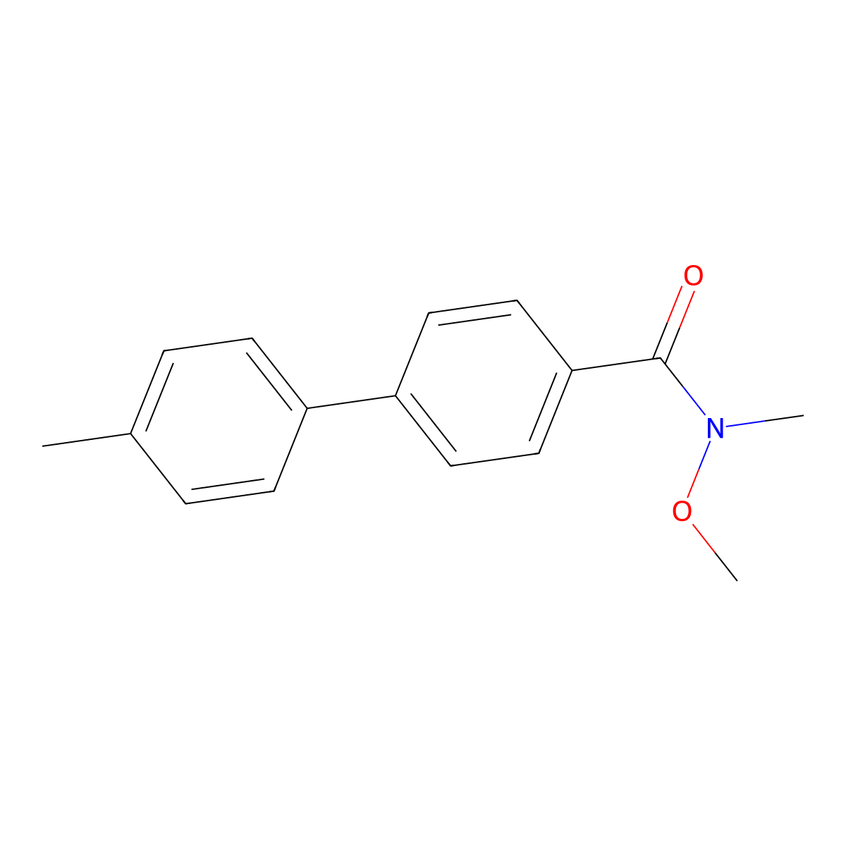 N-methoxy-N-methyl-4'-methyl-4-biphenylcarboxamide molecular structure, CAS 140621-48-3