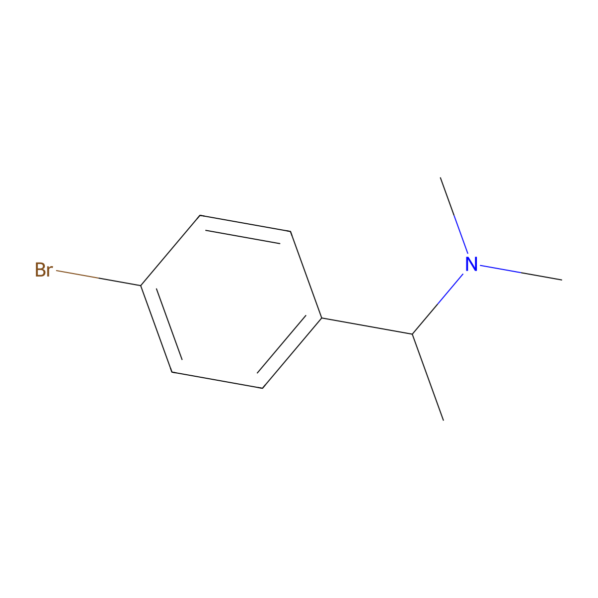 1-(4-bromophenyl)-N,N-dimethylethanamine molecular structure, CAS 140621-51-8
