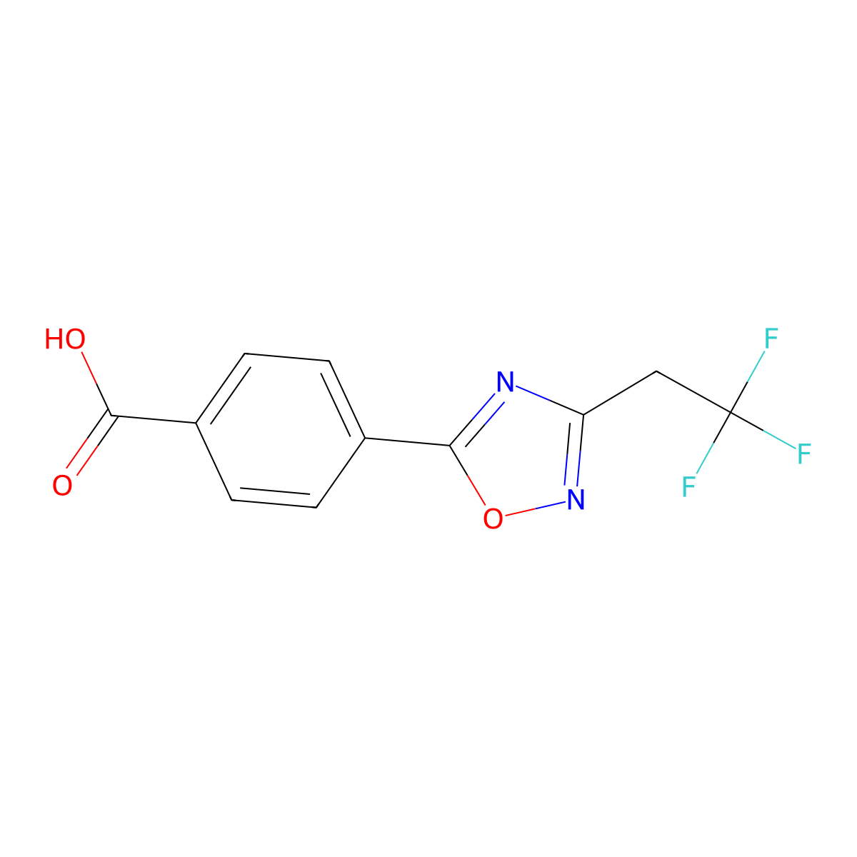 4-(3-(2,2,2-Trifluoroethyl)-1,2,4-oxadiazol-5-yl)benzoic acid molecular structure, CAS 1406216-86-1