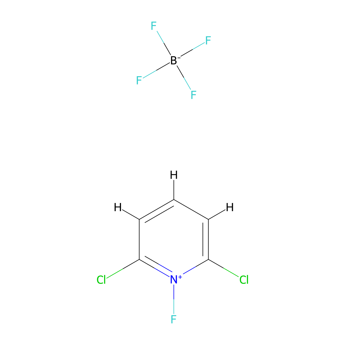 2,6-Dichloro-1-fluoropyridiniumtetrafluoroborate molecular structure, CAS 140623-89-8