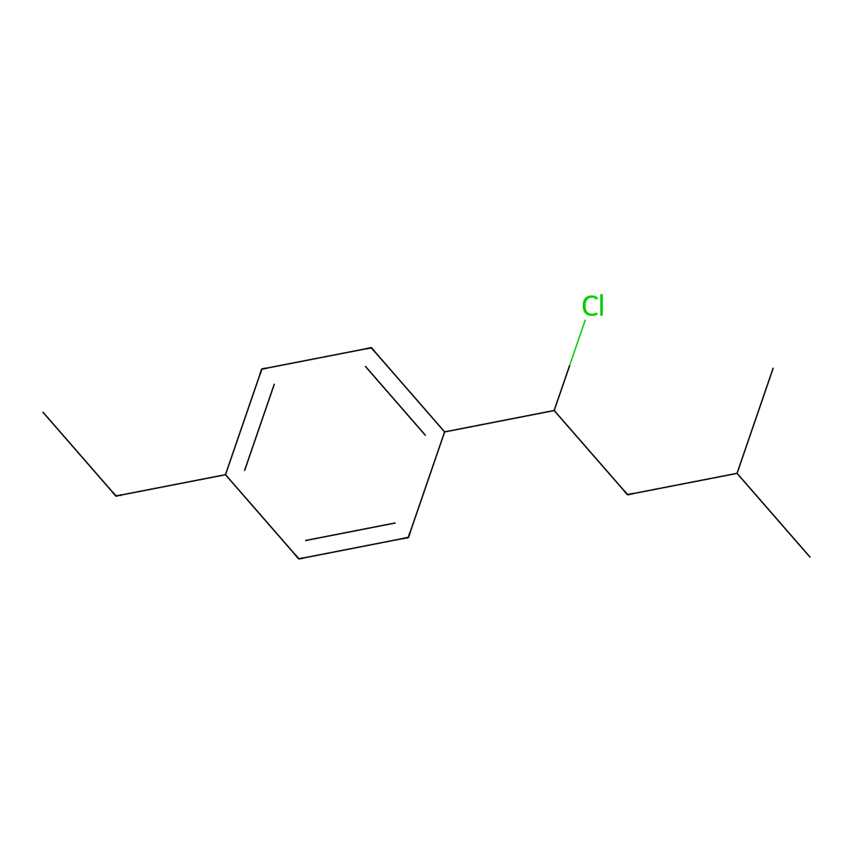 1-(1-Chloro-3-methylbutyl)-4-ethylbenzene molecular structure, CAS 1406246-94-3