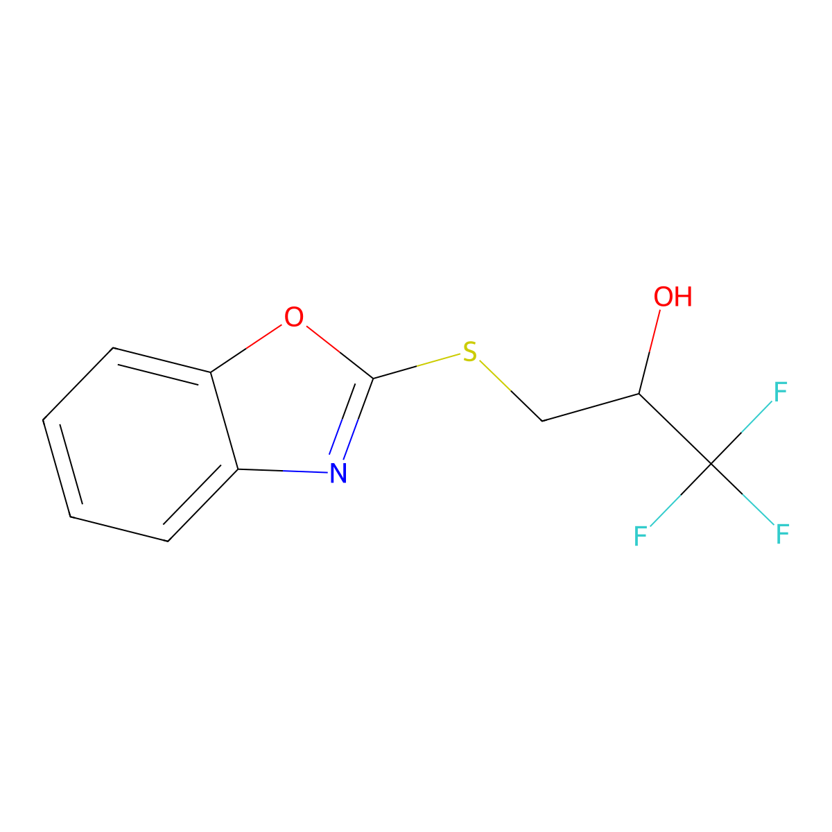 3-(1,3-Benzoxazol-2-ylsulfanyl)-1,1,1-trifluoropropan-2-ol molecular structure, CAS 1406266-57-6