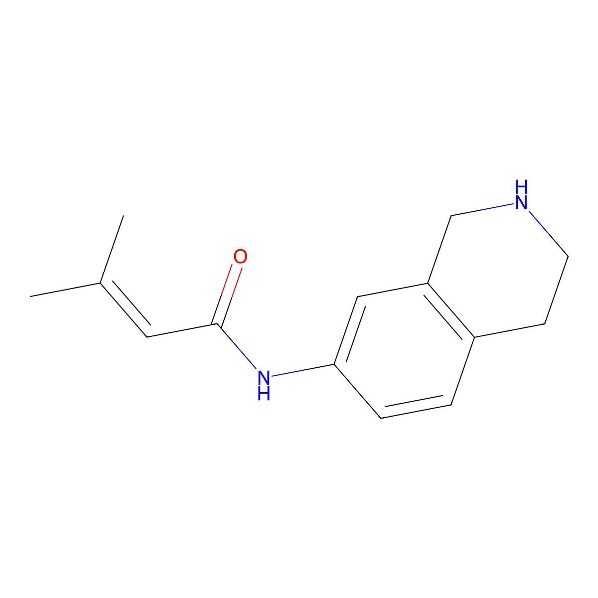 3-methyl-N-(1,2,3,4-tetrahydroisoquinolin-7-yl)but-2-enamide molecular structure, CAS 1406287-00-0