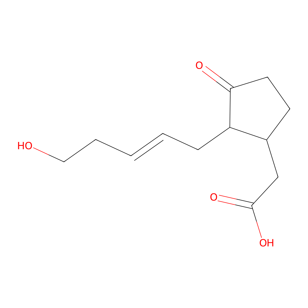 12-Hydroxyjasmonic acid molecular structure, CAS 140631-27-2