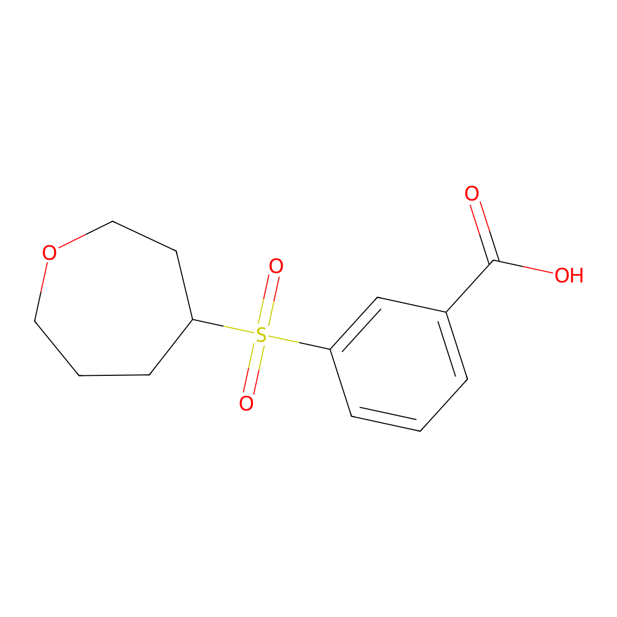 3-(Oxepane-4-sulfonyl)benzoic acid molecular structure, CAS 1406351-28-7