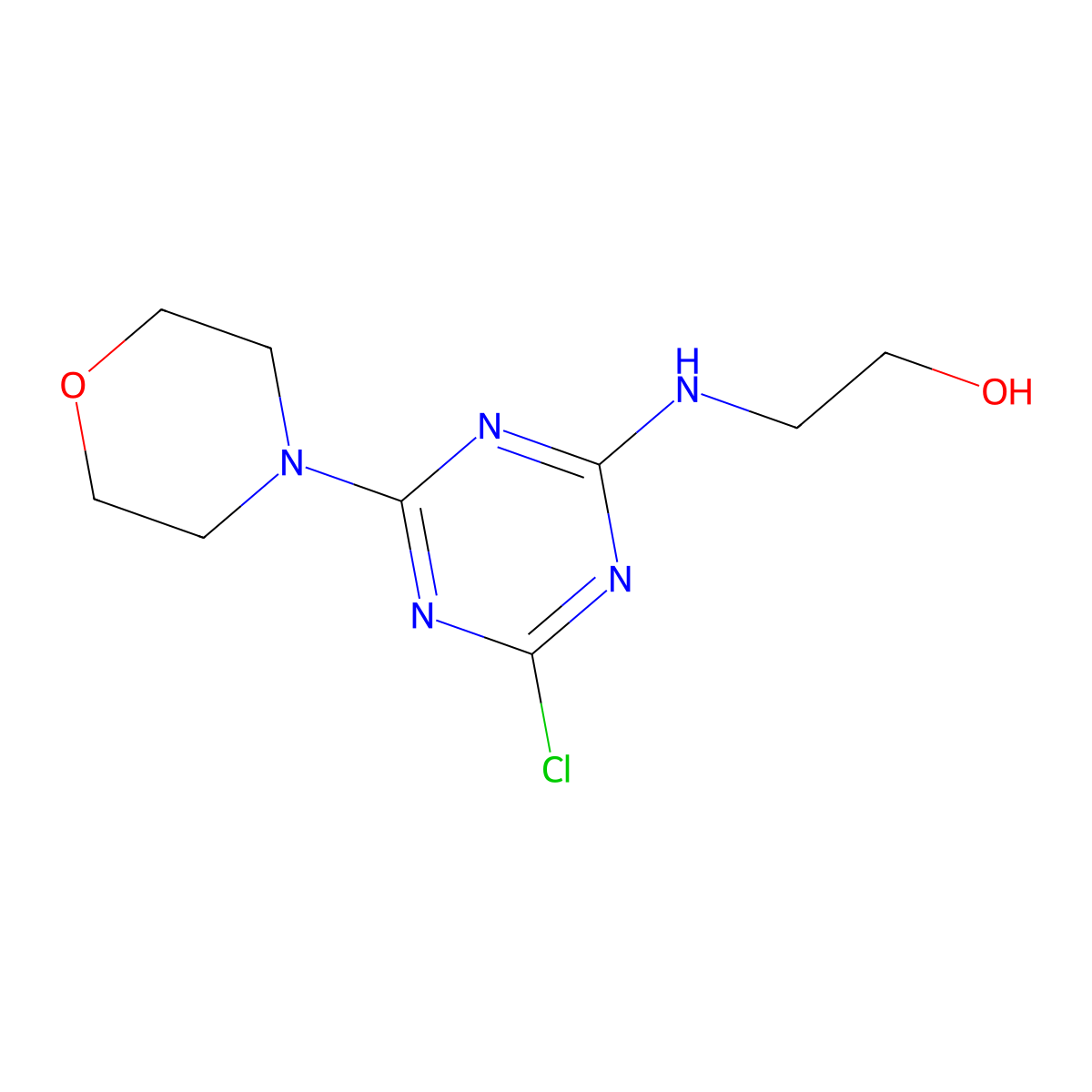 Ethanol, 2-[[4-chloro-6-(4-morpholinyl)-1,3,5-triazin-2-yl]amino]- molecular structure, CAS 140638-78-4