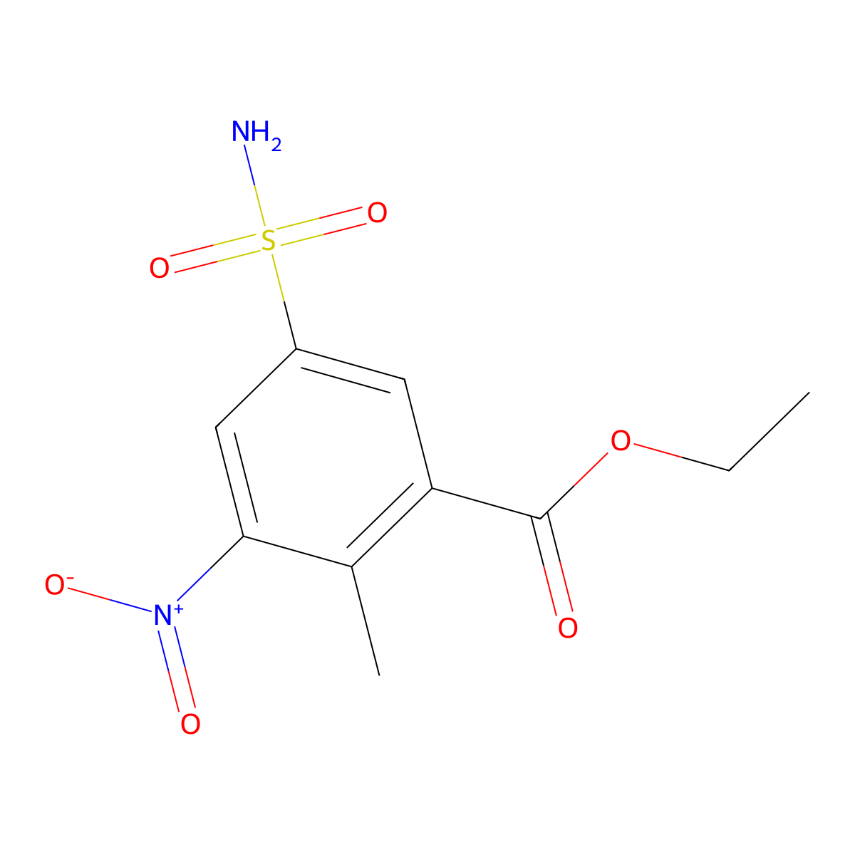 Ethyl 2-methyl-3-nitro-5-sulfamoylbenzoate molecular structure, CAS 1406386-97-7