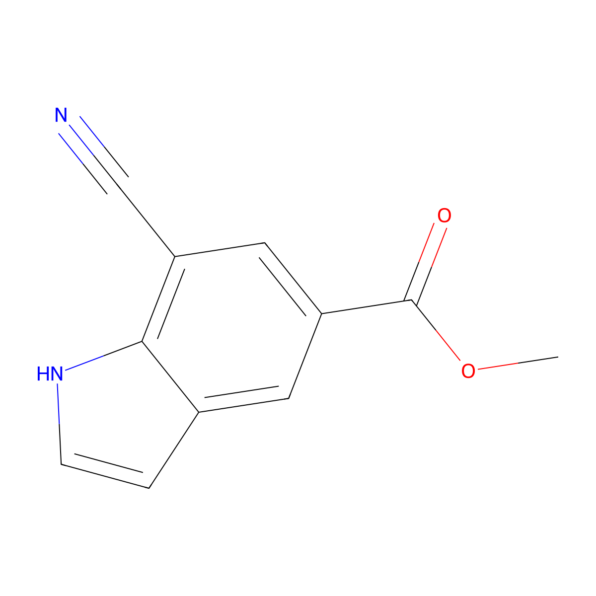 methyl 7-cyano-1H-indole-5-carboxylate molecular structure, CAS 140639-77-6