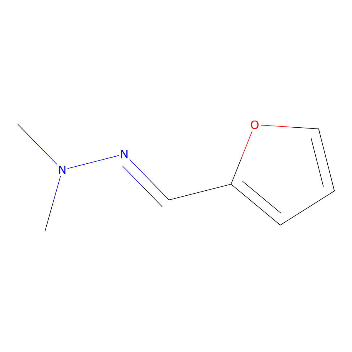 2-Furaldehyde dimethylhydrazone molecular structure, CAS 14064-21-2