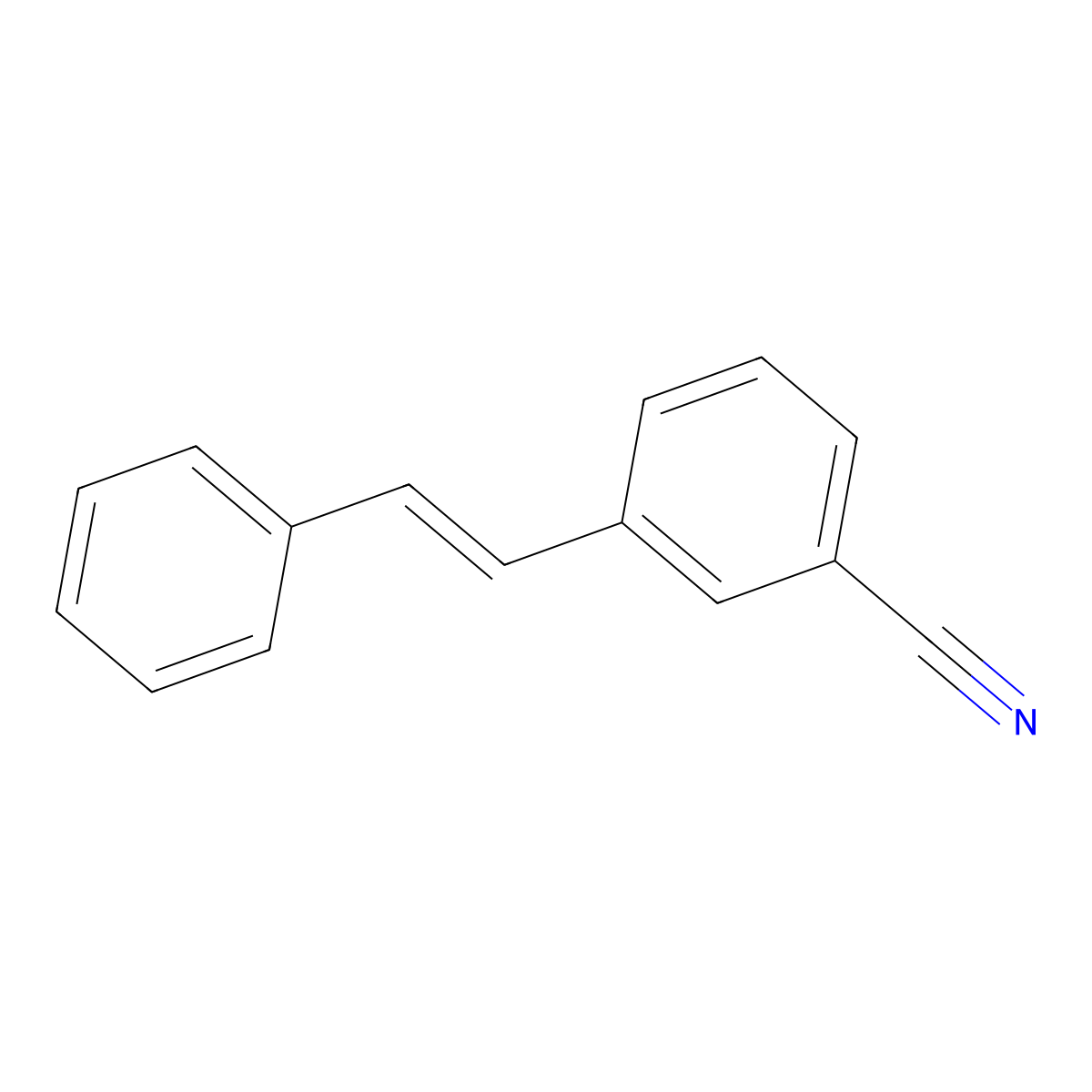 3-[(E)-2-Phenylethenyl]benzonitrile molecular structure, CAS 14064-35-8
