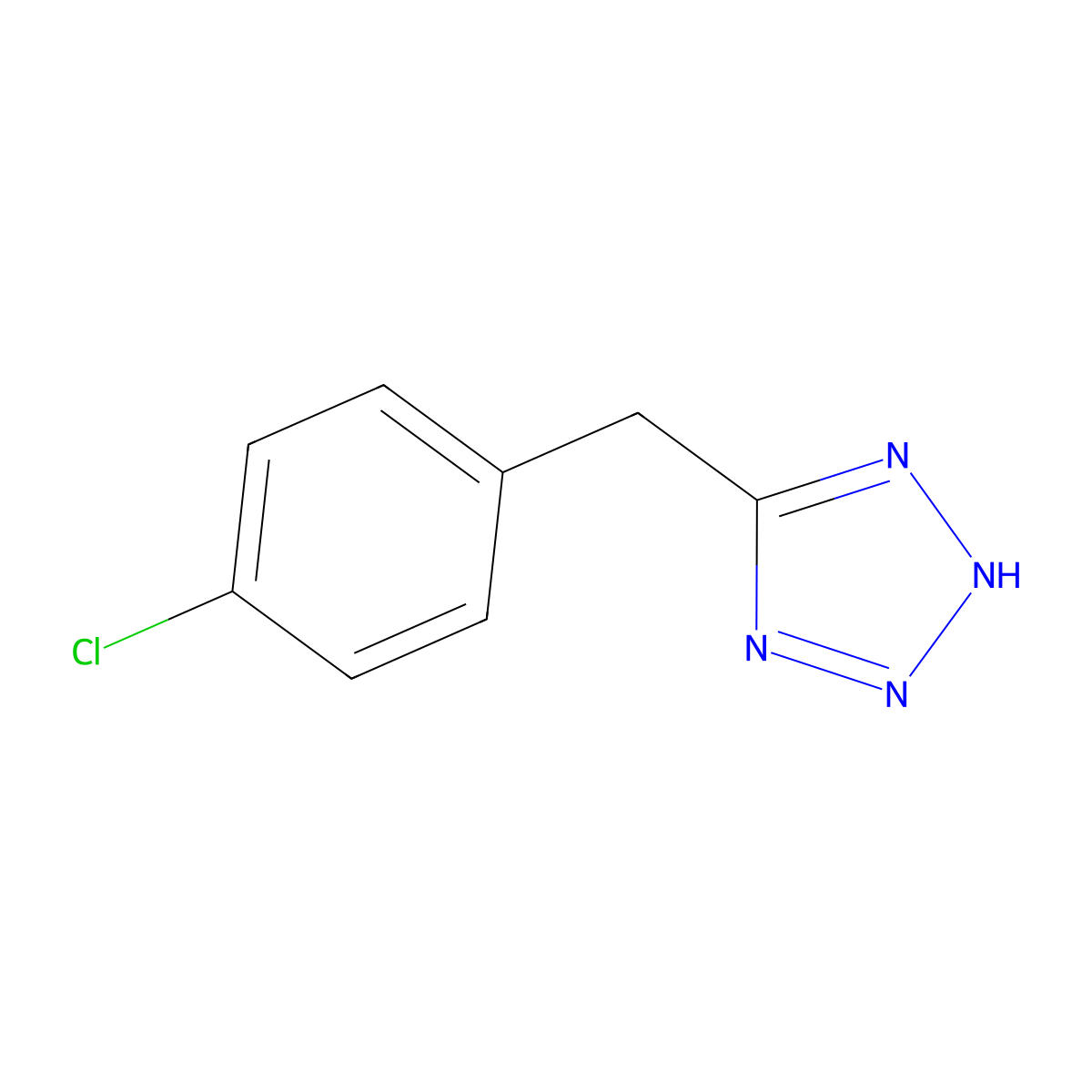 5-(4-chlorobenzyl)-1H-tetrazole molecular structure, CAS 14064-61-0