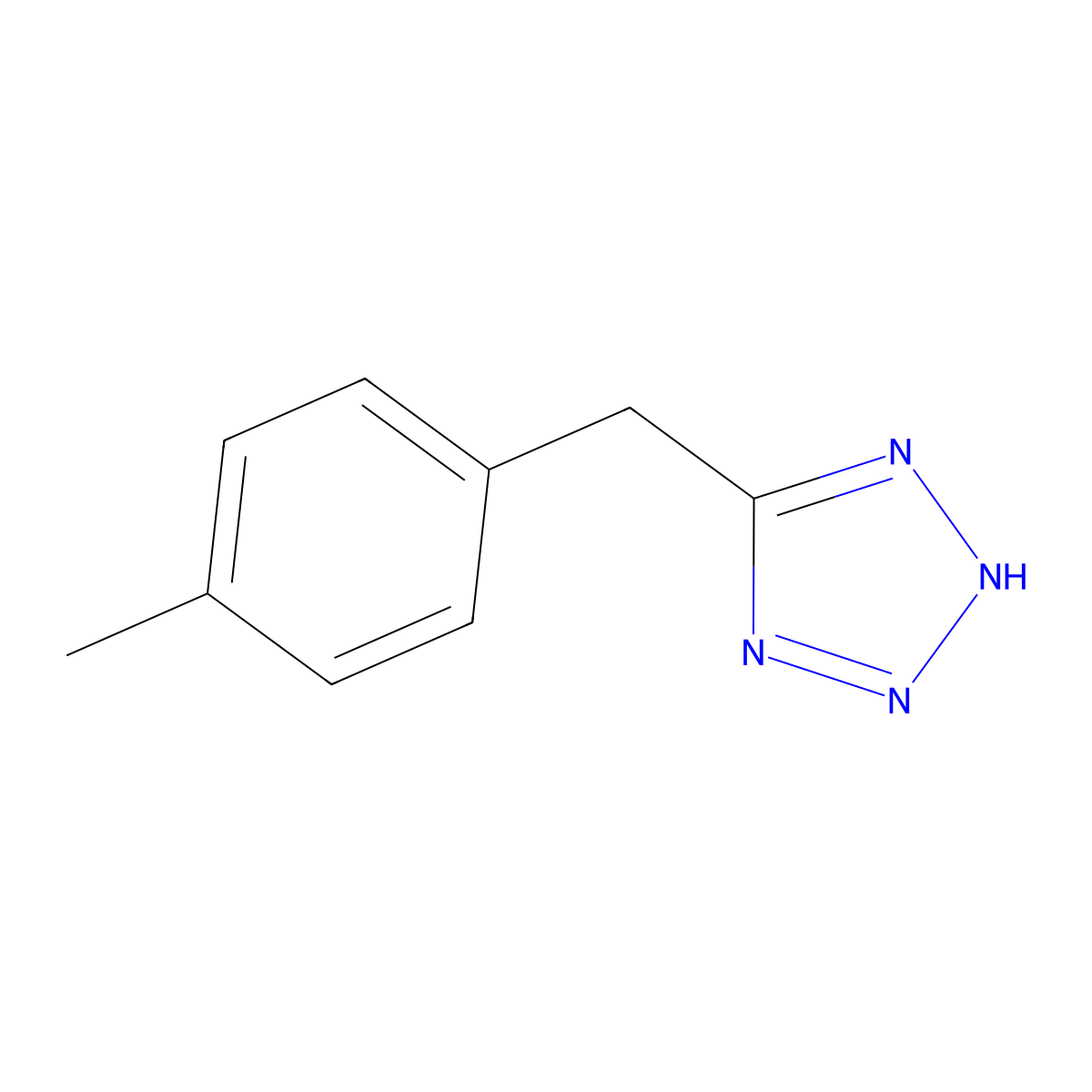 5-((4-methylphenyl)methyl)-2H-1,2,3,4-tetrazole molecular structure, CAS 14064-62-1