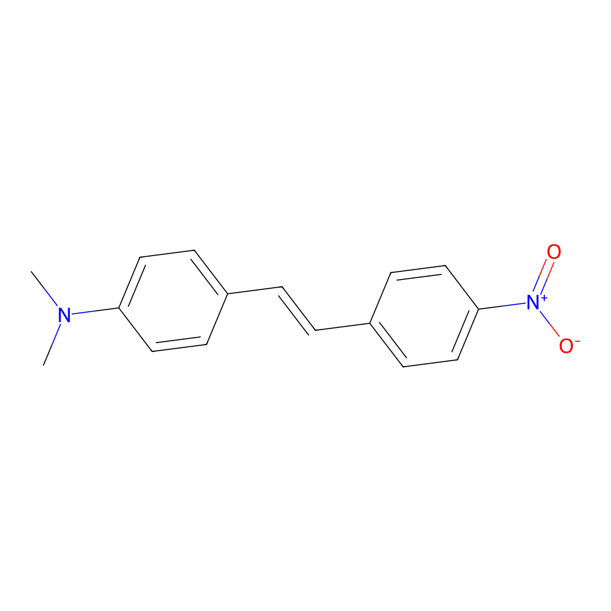 Dimethyl-{4-[2-(4-nitro-phenyl)-vinyl]-phenyl}-amine molecular structure, CAS 14064-72-3