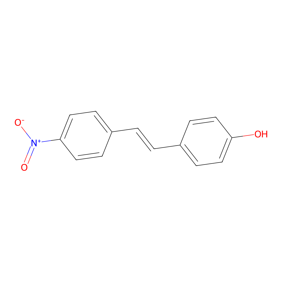 4-Hydroxy-4'-nitrostilbene molecular structure, CAS 14064-83-6