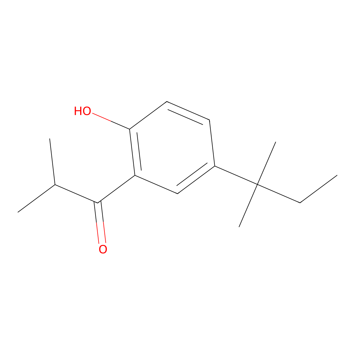 1-(2-Hydroxy-5-(tert-pentyl)phenyl)-2-methylpropan-1-one molecular structure, CAS 1406410-16-9
