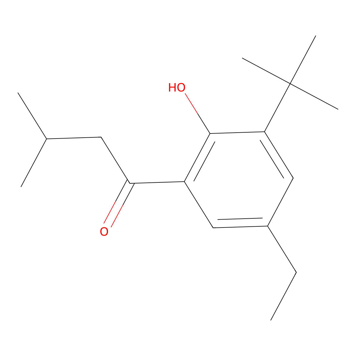 1-(3-Tert-butyl-5-ethyl-2-hydroxyphenyl)-3-methylbutan-1-one molecular structure, CAS 1406427-99-3