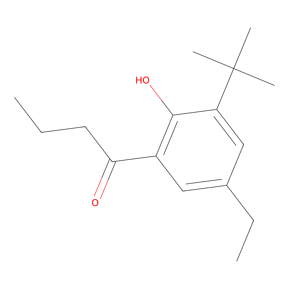 1-(3-Tert-butyl-5-ethyl-2-hydroxyphenyl)butan-1-one molecular structure, CAS 1406435-38-8