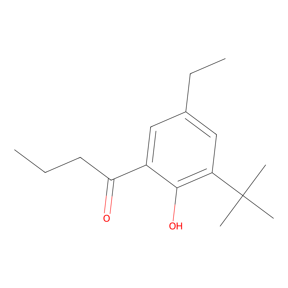 1-(3-Tert-butyl-5-ethyl-2-hydroxyphenyl)butan-1-one molecular structure, CAS 1406435-38-8