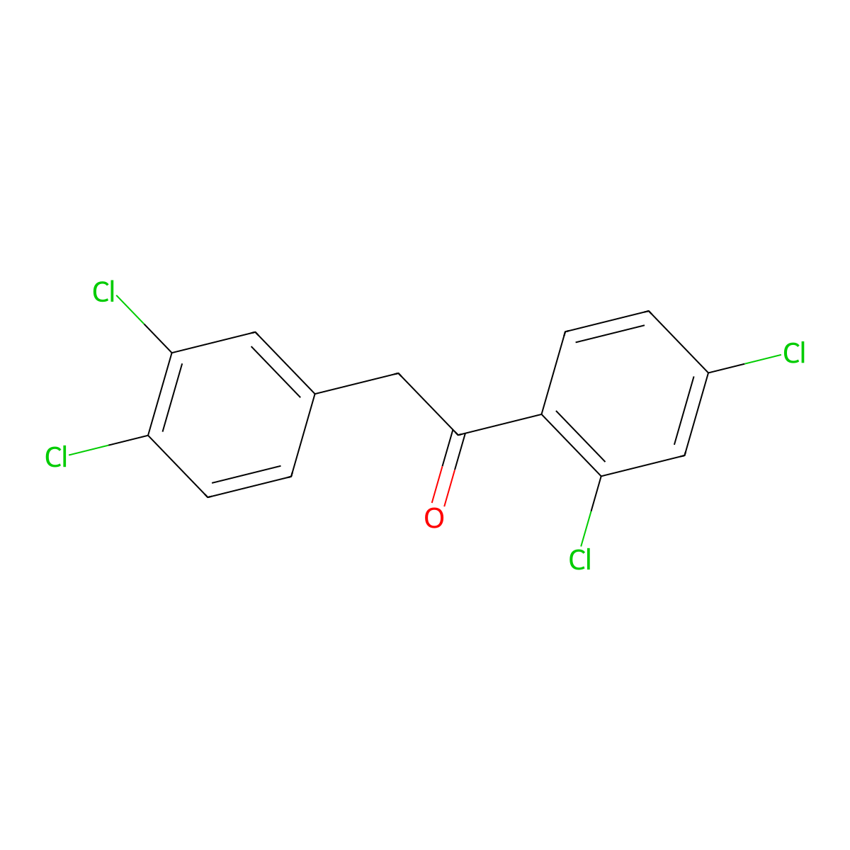 1-(2,4-Dichlorophenyl)-2-(3,4-dichlorophenyl)ethanone molecular structure, CAS 1406438-94-5