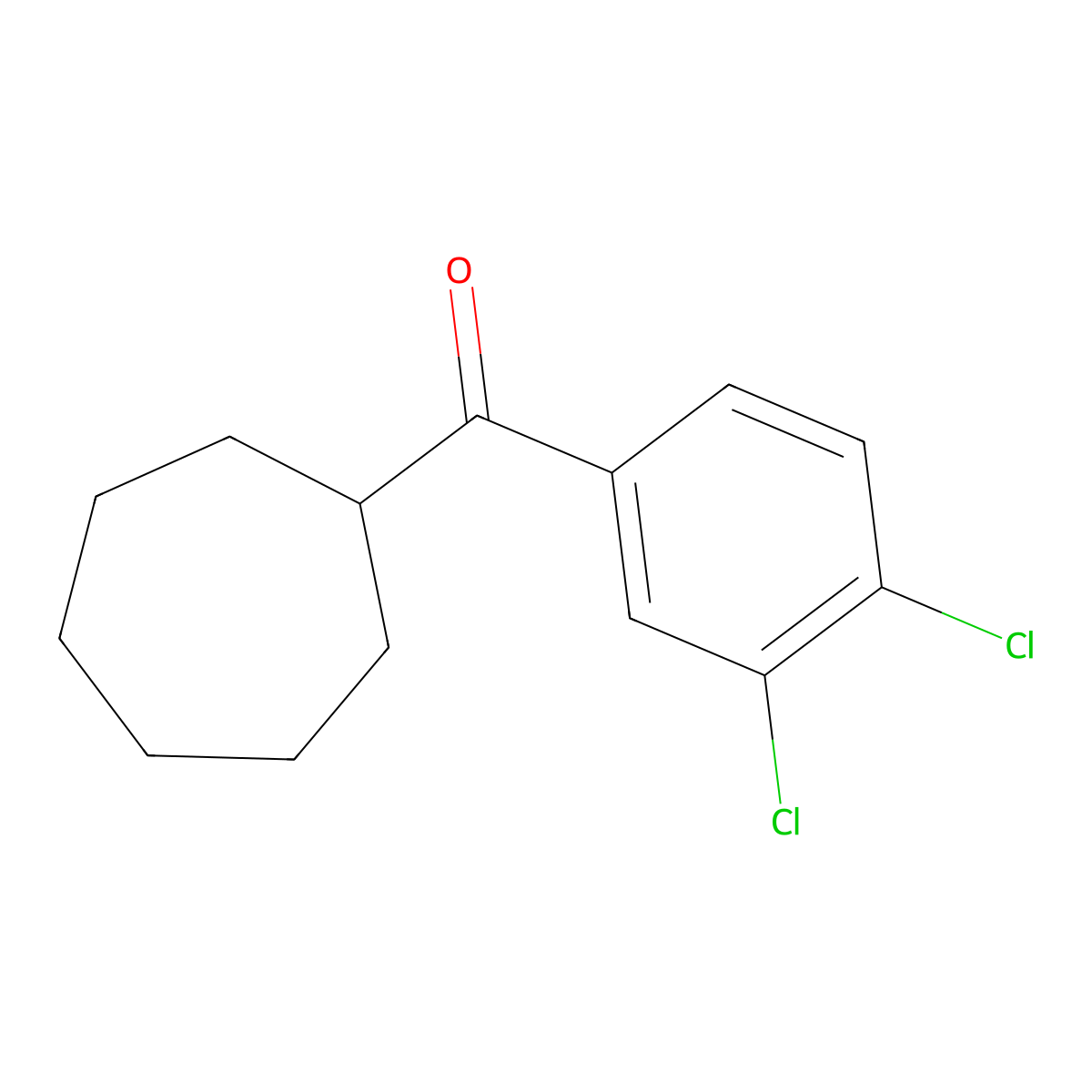 3,4-Dichlorophenyl cycloheptyl ketone molecular structure, CAS 1406443-75-1