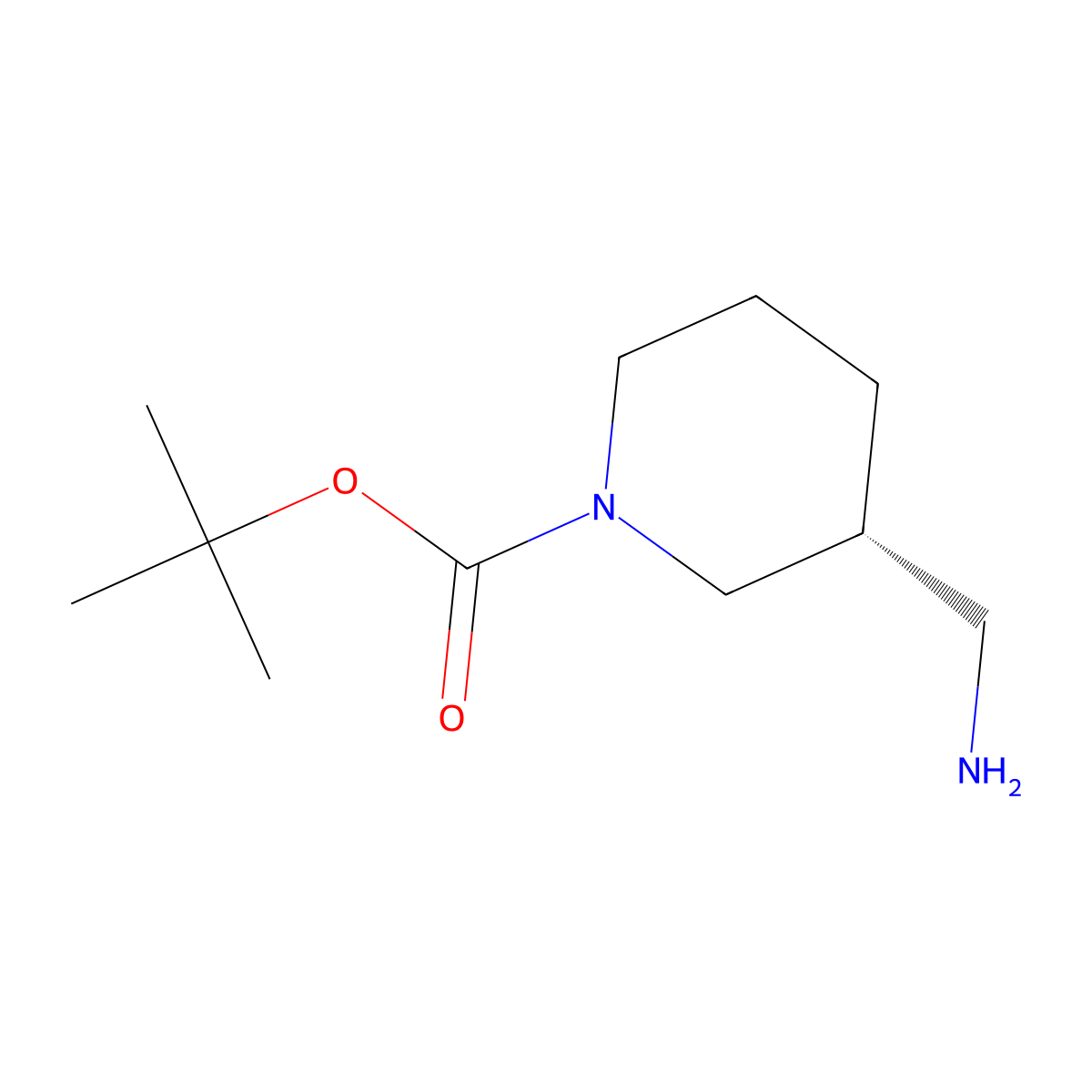 tert-Butyl (3R)-3-(aminomethyl)piperidine-1-carboxylate molecular structure, CAS 140645-23-4