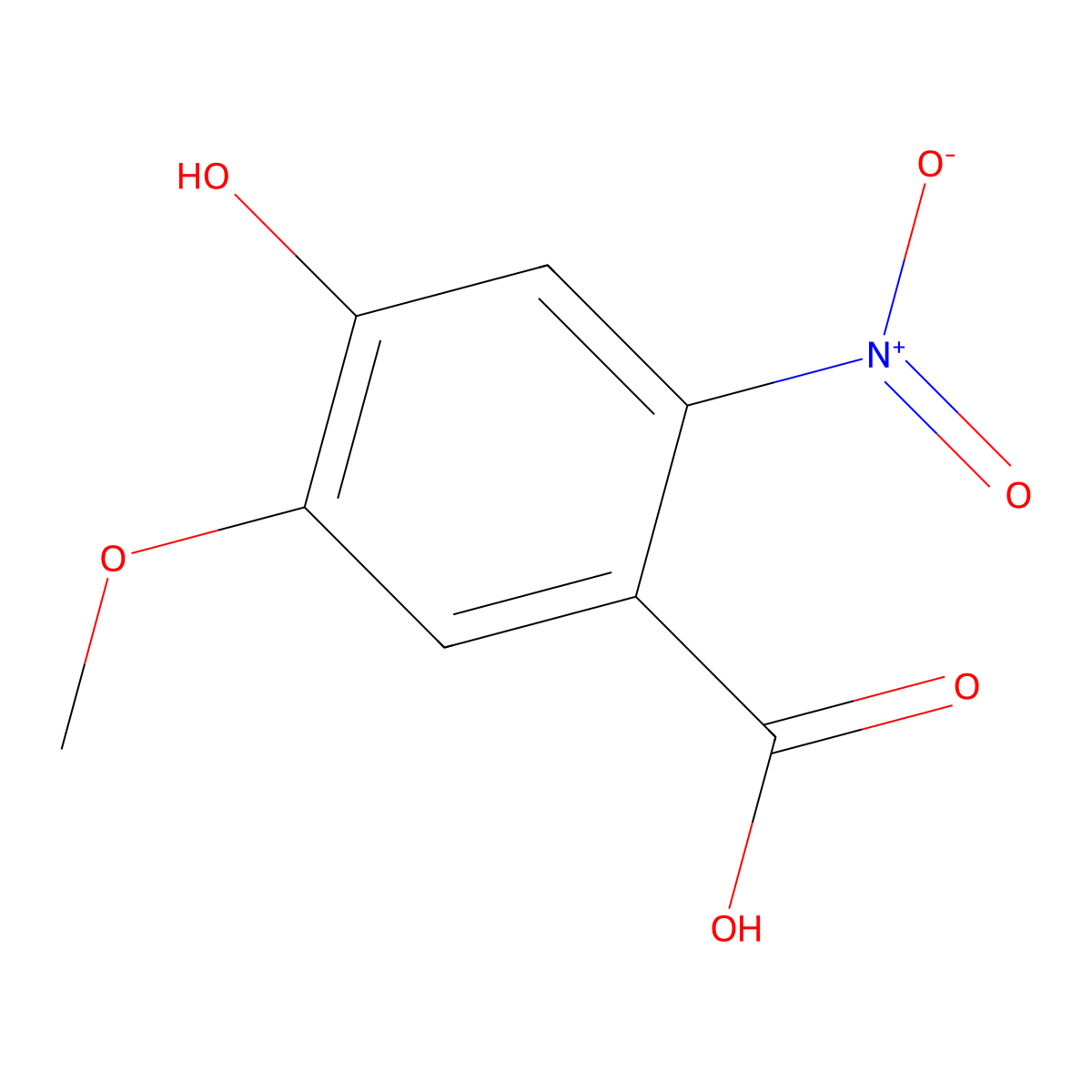 4-Hydroxy-5-methoxy-2-nitrobenzoic acid molecular structure, CAS 140647-01-4