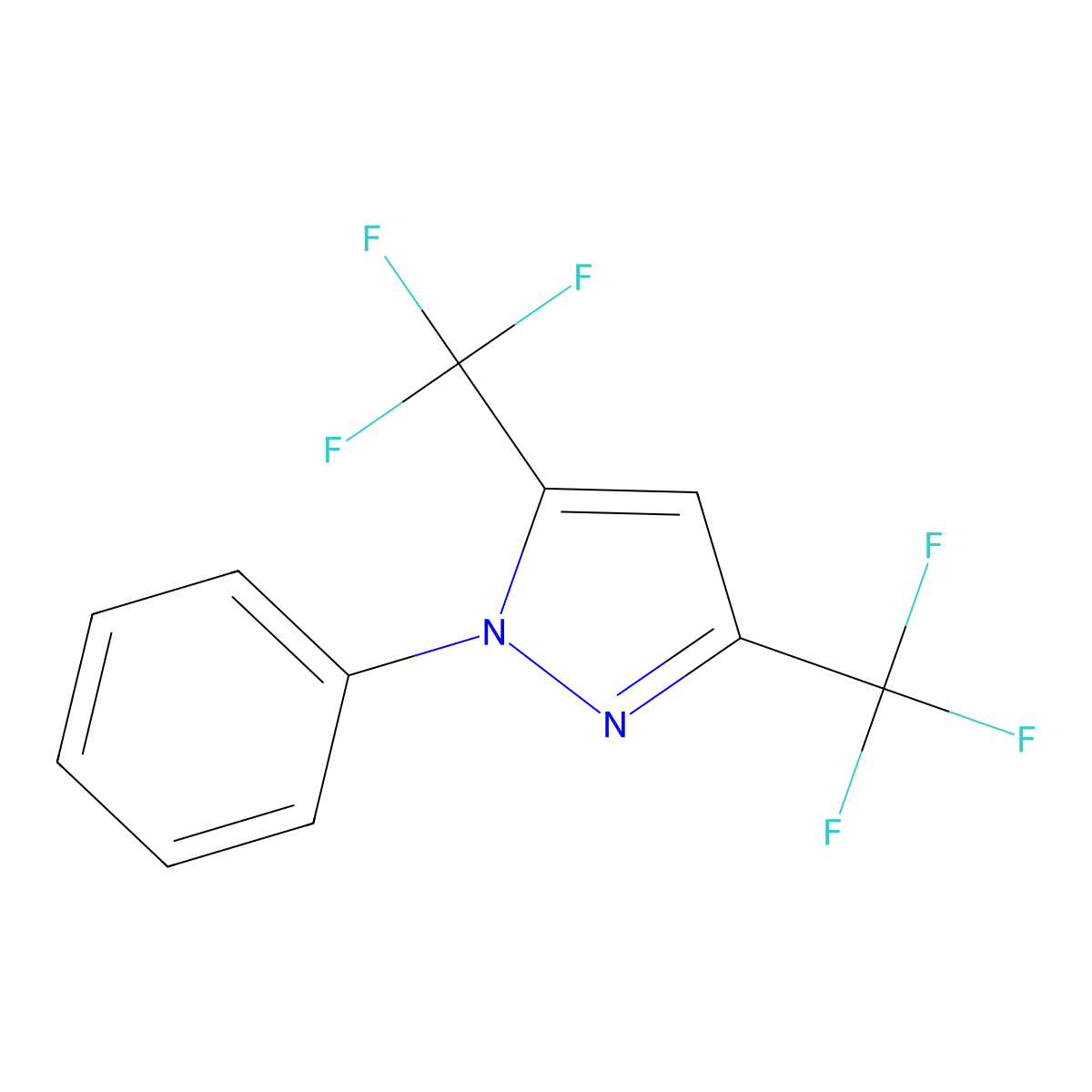 3,5-Bis(trifluoromethyl)-1-phenylpyrazole molecular structure, CAS 140647-19-4