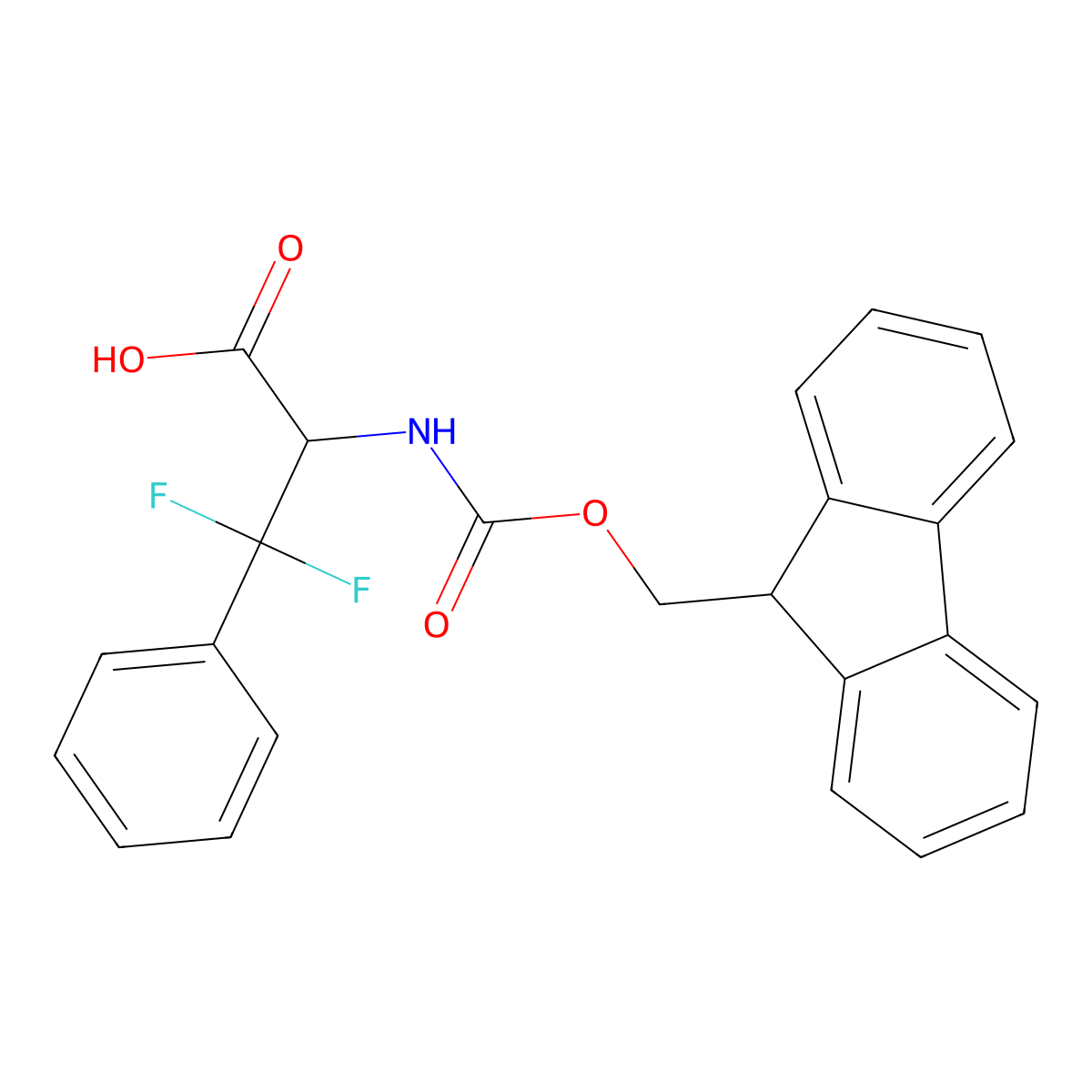 N-(9-Fluorenylmethyloxycarbonyl)-3,3-difluoro-DL-phenylalanine molecular structure, CAS 140647-56-9