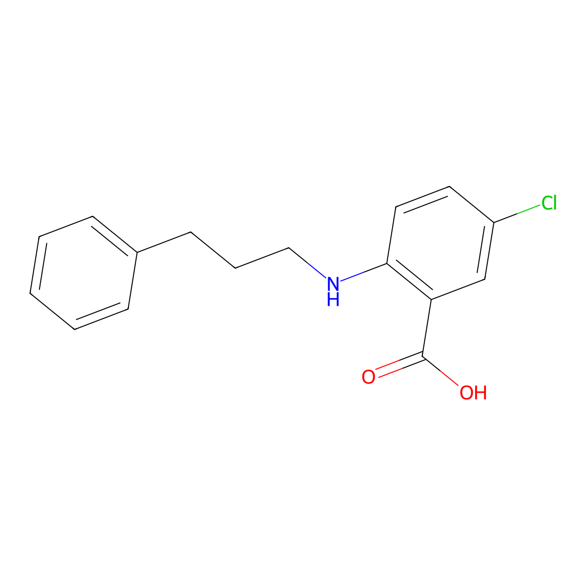 5-Chloro-2-[(3-phenylpropyl)amino]benzoic acid molecular structure, CAS 1406474-20-1