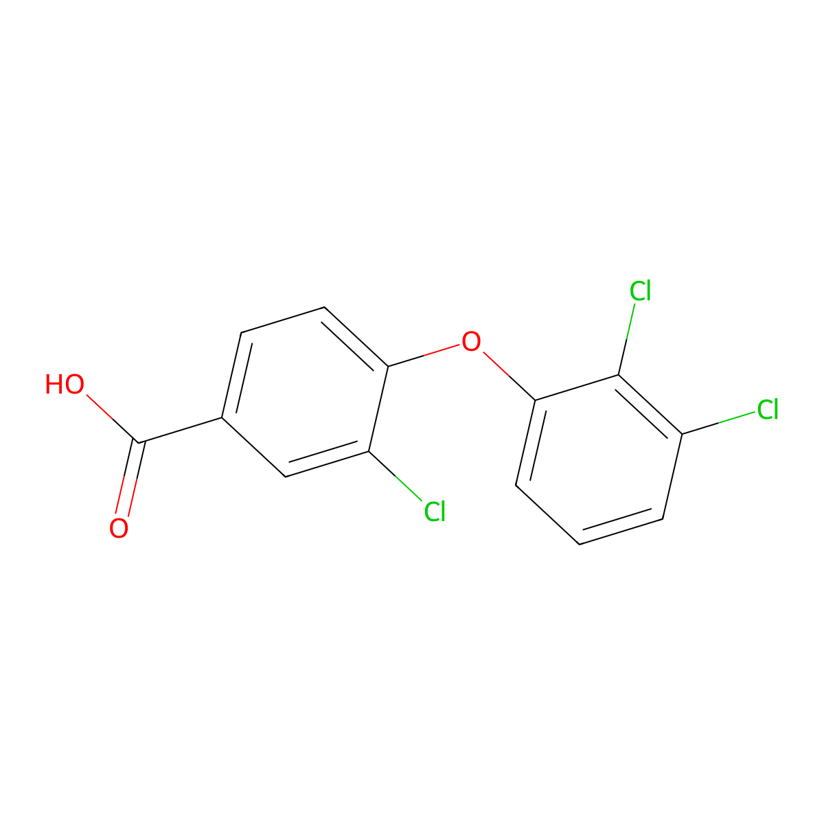 3-Chloro-4-(2,3-dichlorophenoxy)benzoic acid molecular structure, CAS 1406477-36-8