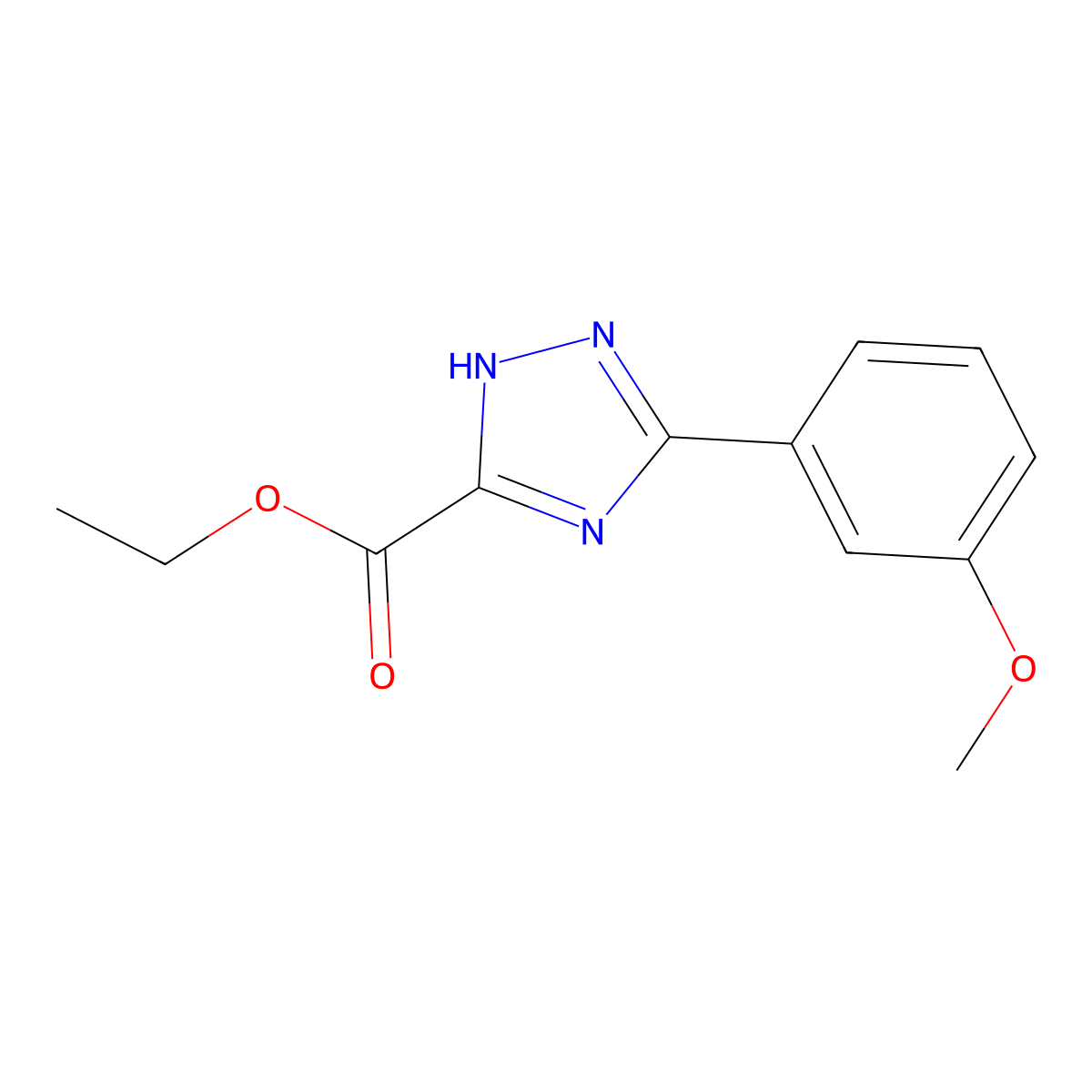 ethyl 3-(3-methoxyphenyl)-1H-1,2,4-triazole-5-carboxylate molecular structure, CAS 1406499-25-9