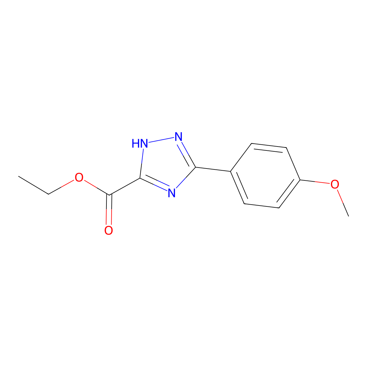 ethyl 3-(4-methoxyphenyl)-1H-1,2,4-triazole-5-carboxylate molecular structure, CAS 1406499-29-3
