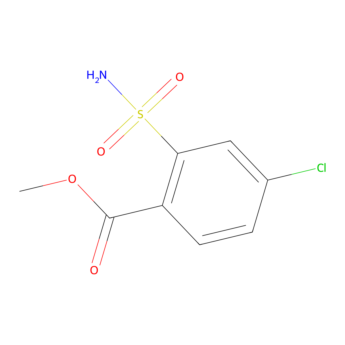 Methyl 4-chloro-2-sulfamoylbenzoate molecular structure, CAS 14065-45-3