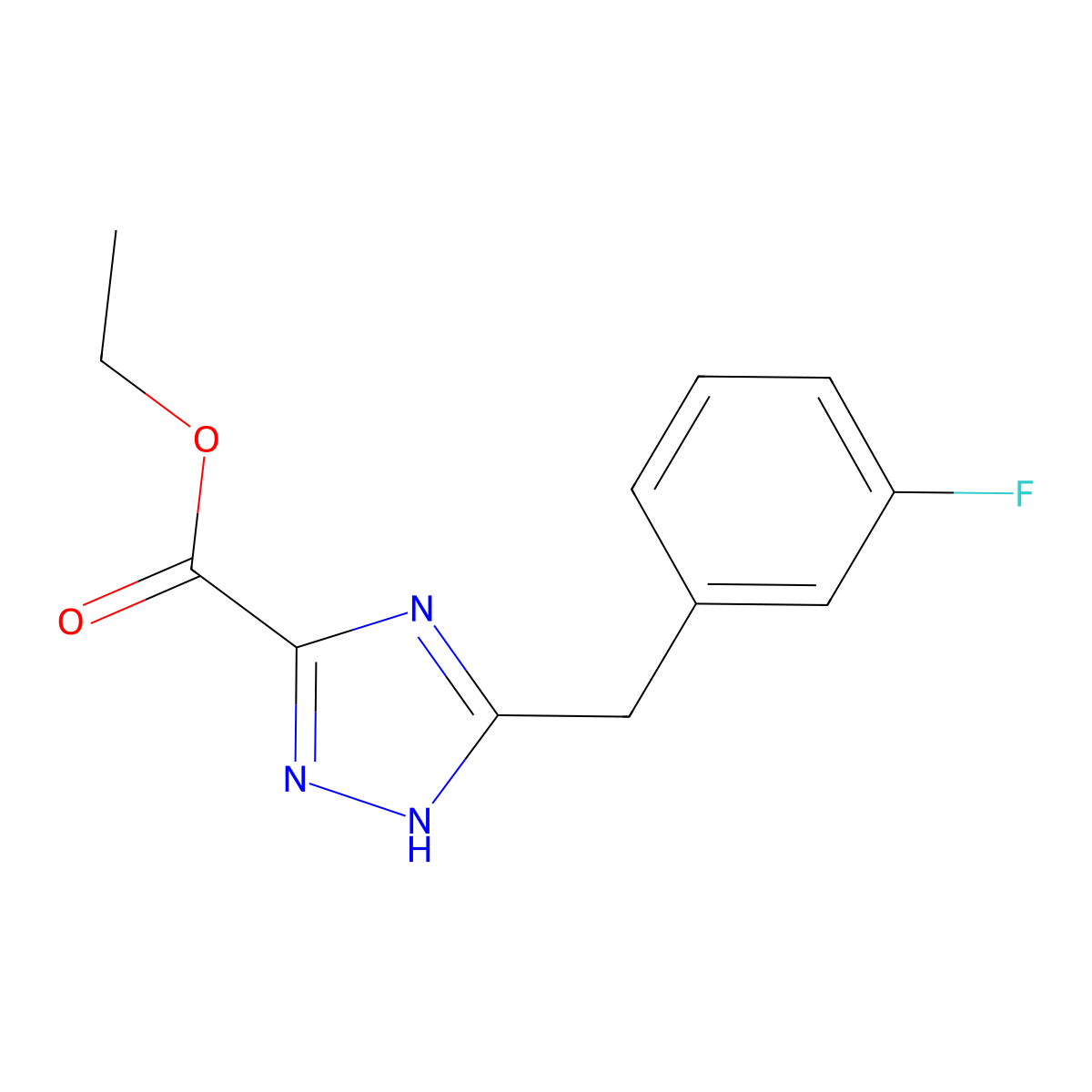 Ethyl 5-(3-fluorobenzyl)-1H-1,2,4-triazole-3-carboxylate molecular structure, CAS 1406504-23-1