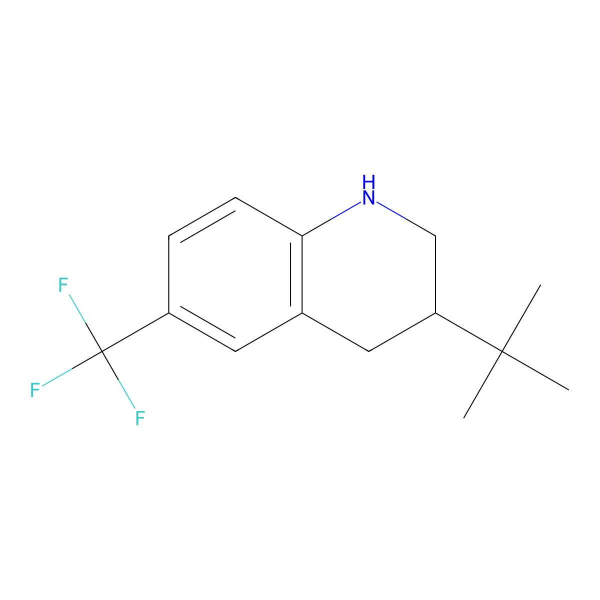 3-(Tert-butyl)-6-(trifluoromethyl)-1,2,3,4-tetrahydroquinoline molecular structure, CAS 1406566-96-8