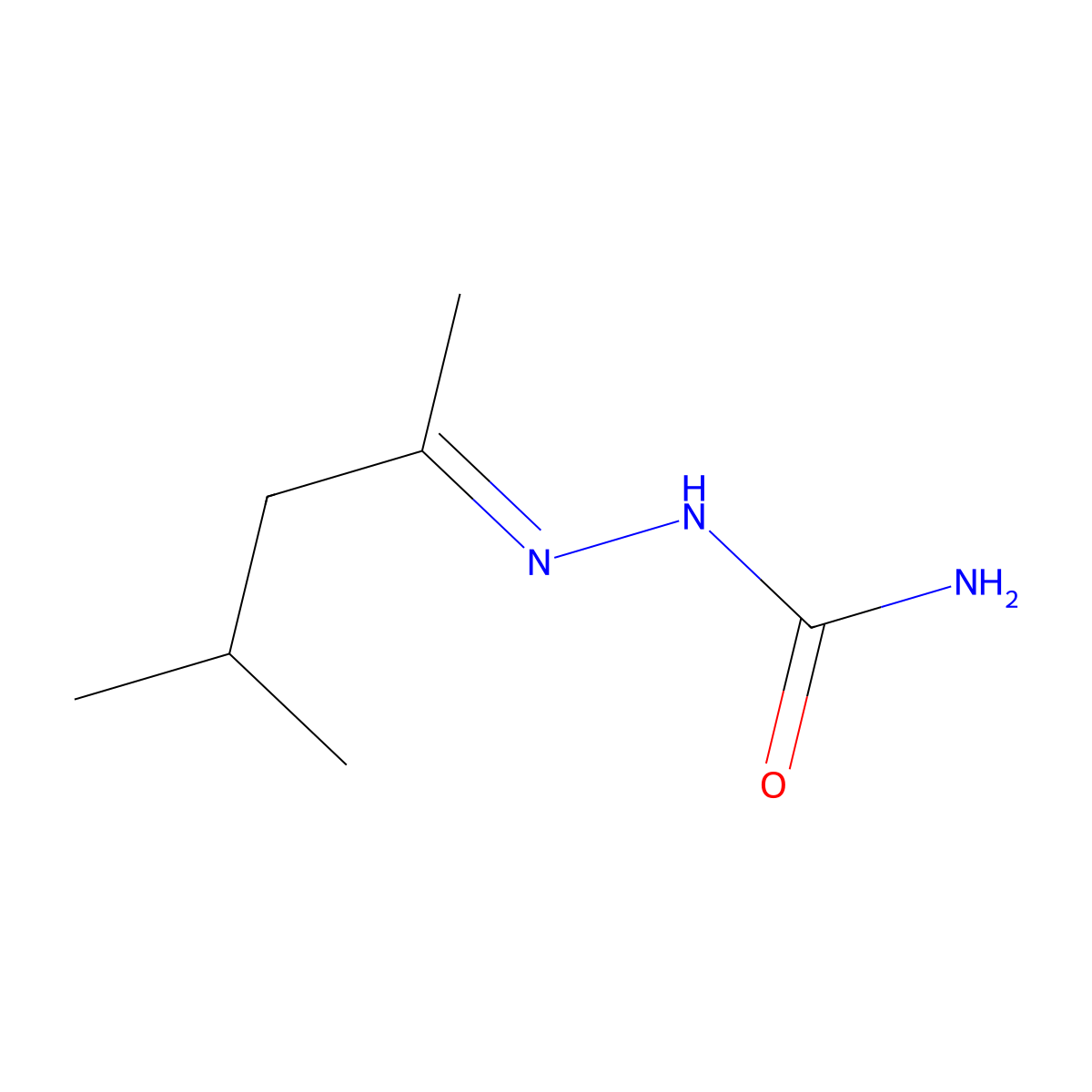 1-(4-Methyl-2-pentylidene)semicarbazide molecular structure, CAS 14066-72-9