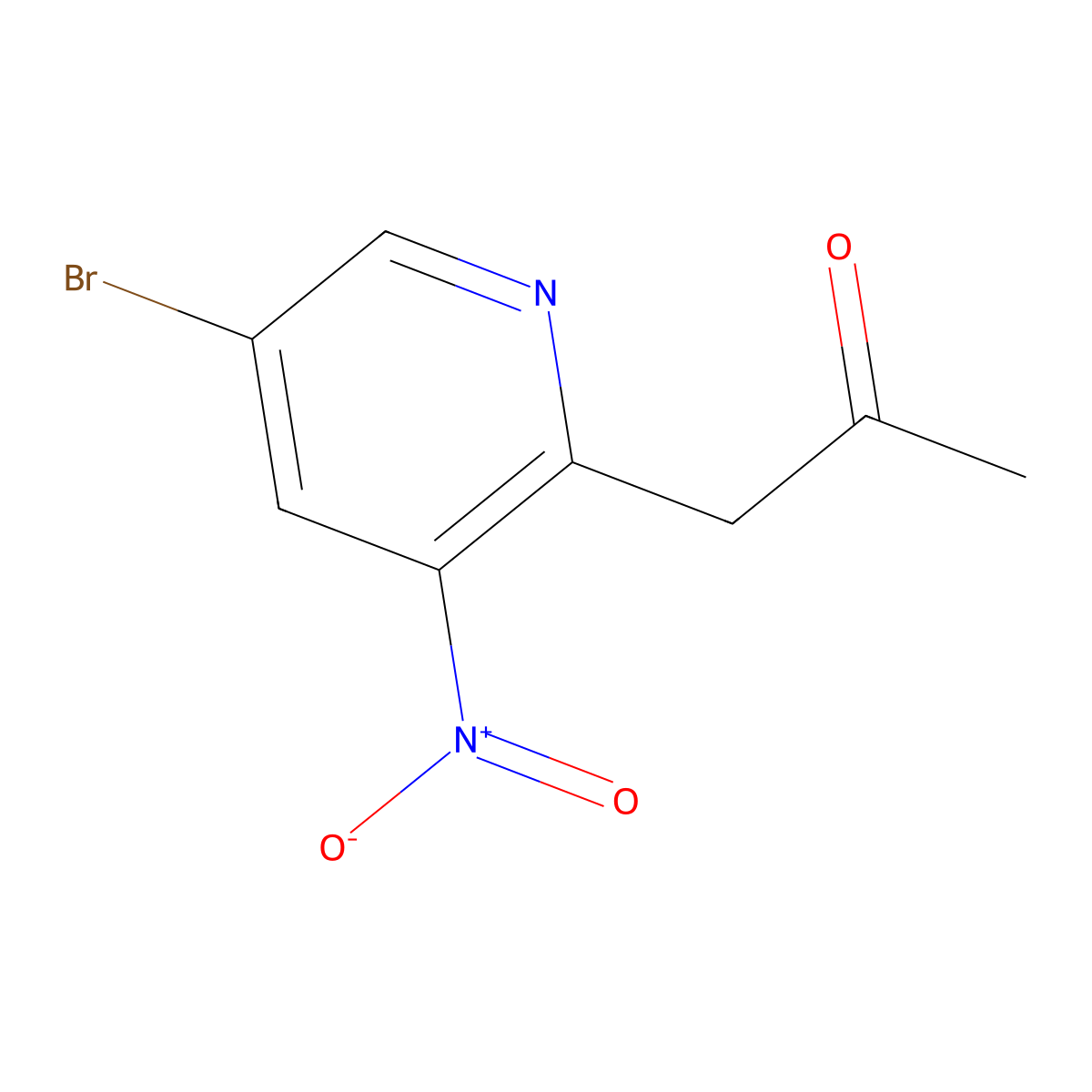 1-(5-Bromo-3-nitropyridin-2-yl)propan-2-one molecular structure, CAS 1406604-76-9
