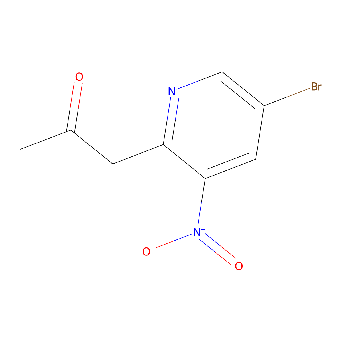 1-(5-Bromo-3-nitropyridin-2-yl)propan-2-one molecular structure, CAS 1406604-76-9