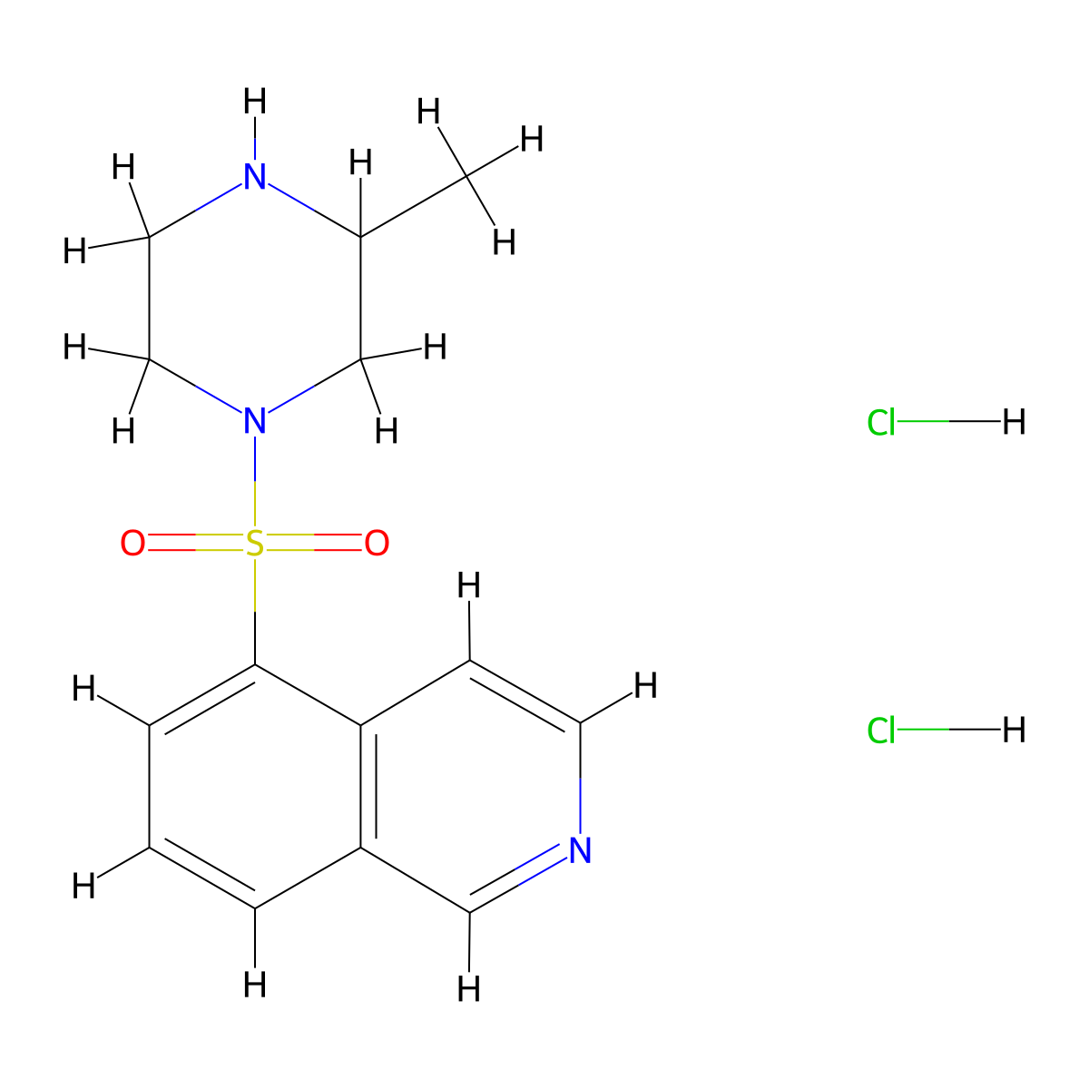 1-(5-Isoquinolinylsulfonyl)-3-methylpiperazine dihydrochloride molecular structure, CAS 140663-38-3