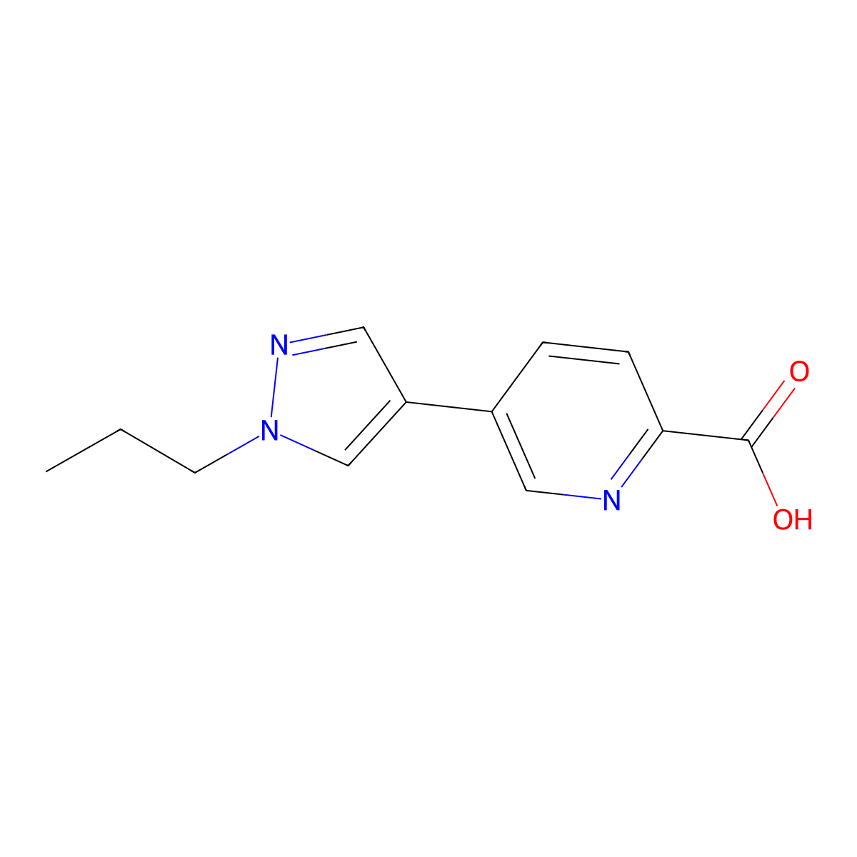 5-(1-Propyl-1H-pyrazol-4-YL)pyridine-2-carboxylic acid molecular structure, CAS 1406640-00-3
