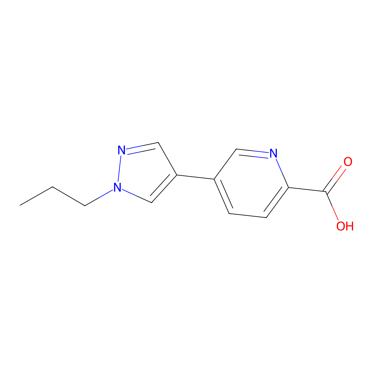 5-(1-Propyl-1H-pyrazol-4-YL)pyridine-2-carboxylic acid molecular structure, CAS 1406640-00-3