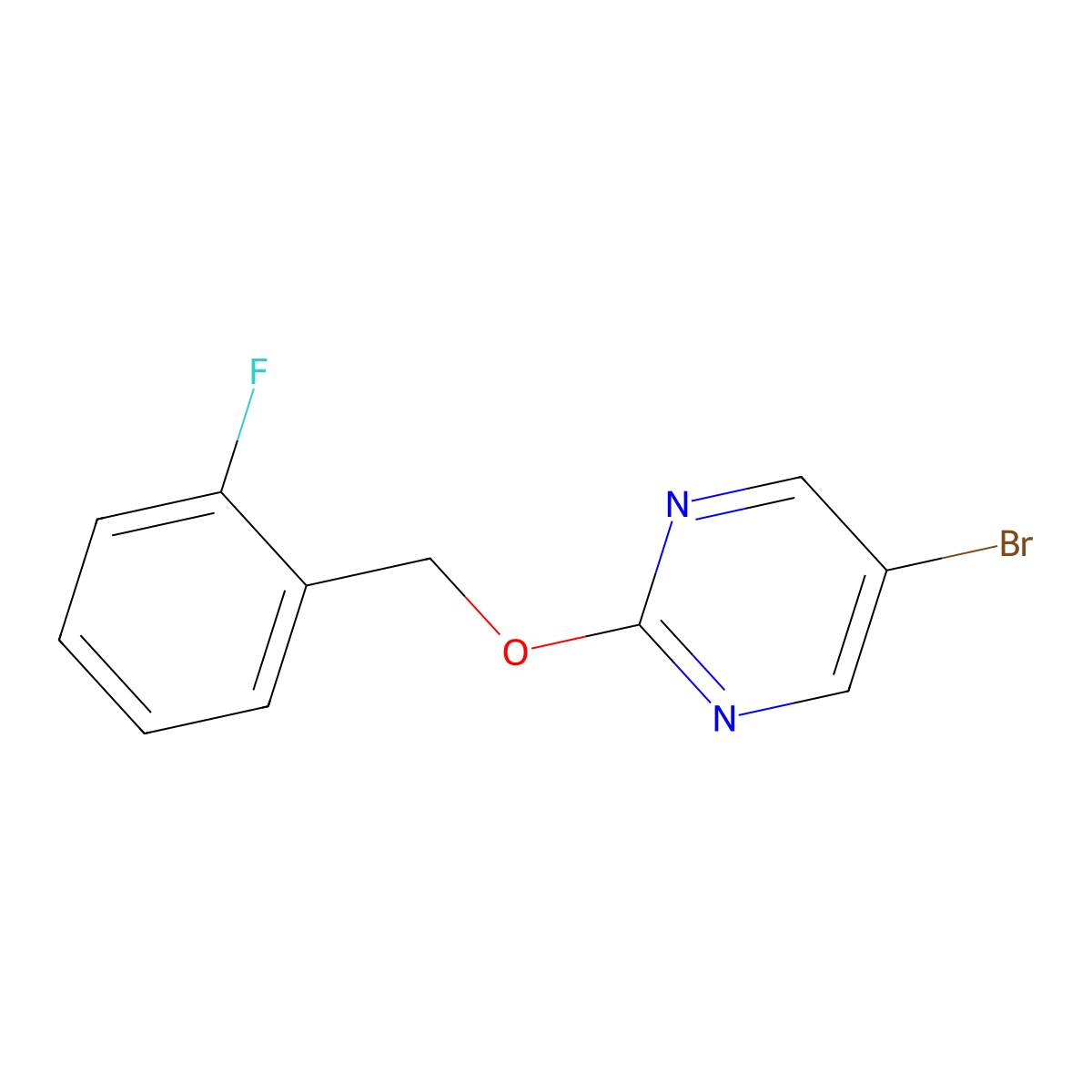 5-Bromo-2-(2-fluorobenzyloxy)pyrimidine molecular structure, CAS 1406643-50-2