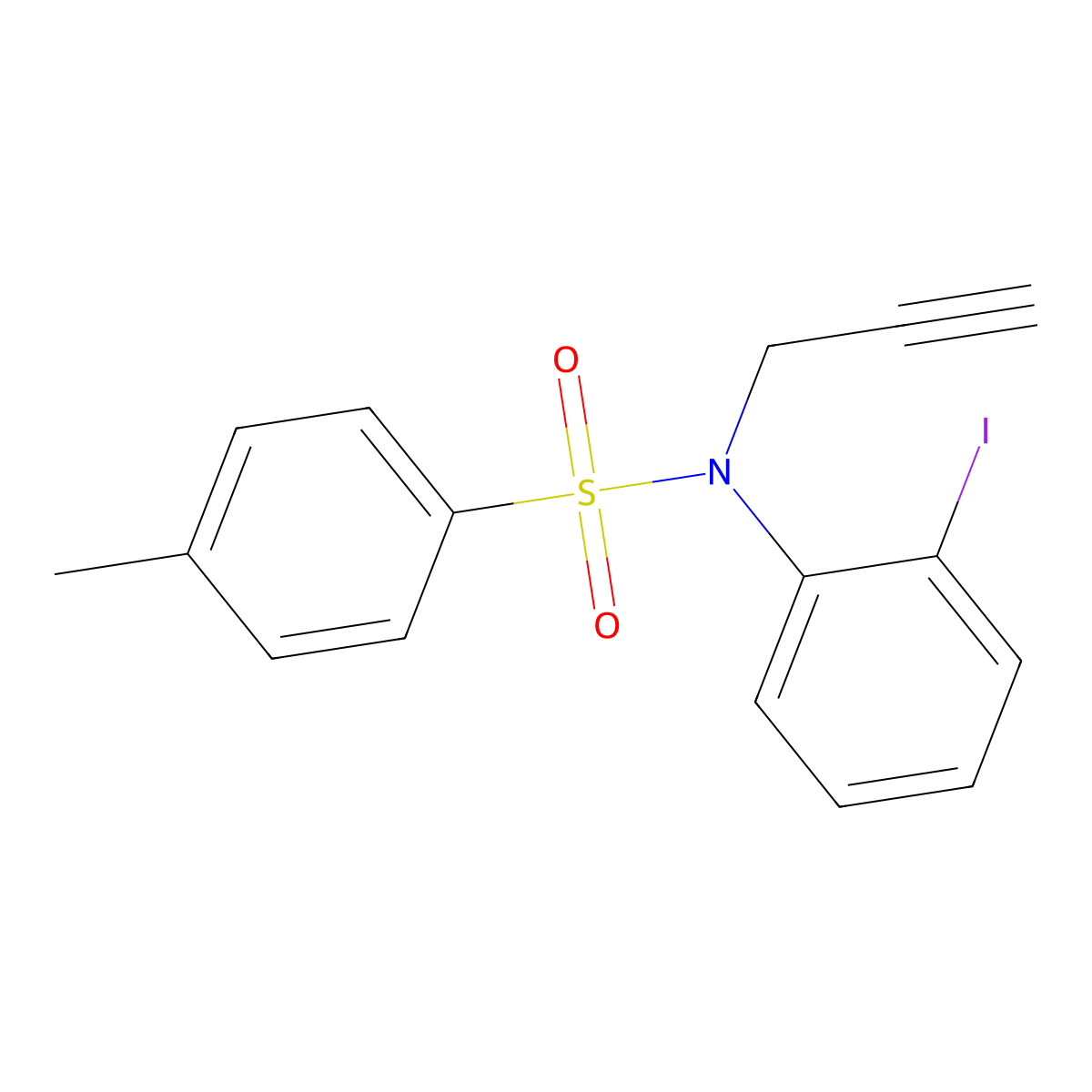 N-(2-Iodophenyl)-4-methyl-N-(prop-2-yn-1-yl)benzenesulfonamide molecular structure, CAS 140666-28-0