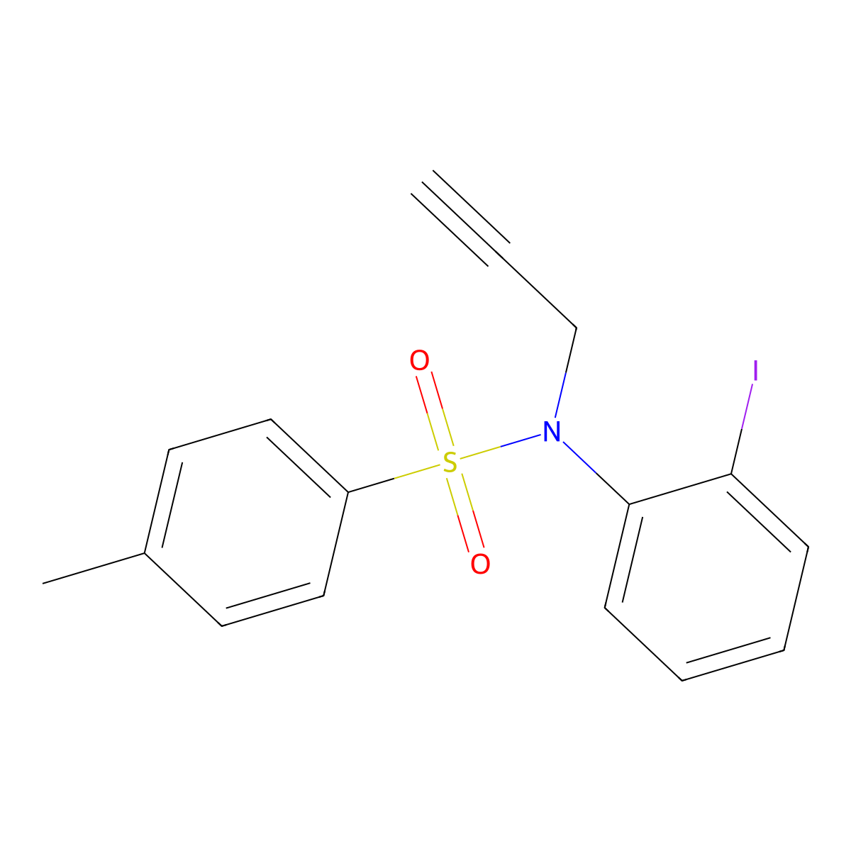 N-(2-Iodophenyl)-4-methyl-N-(prop-2-yn-1-yl)benzenesulfonamide molecular structure, CAS 140666-28-0