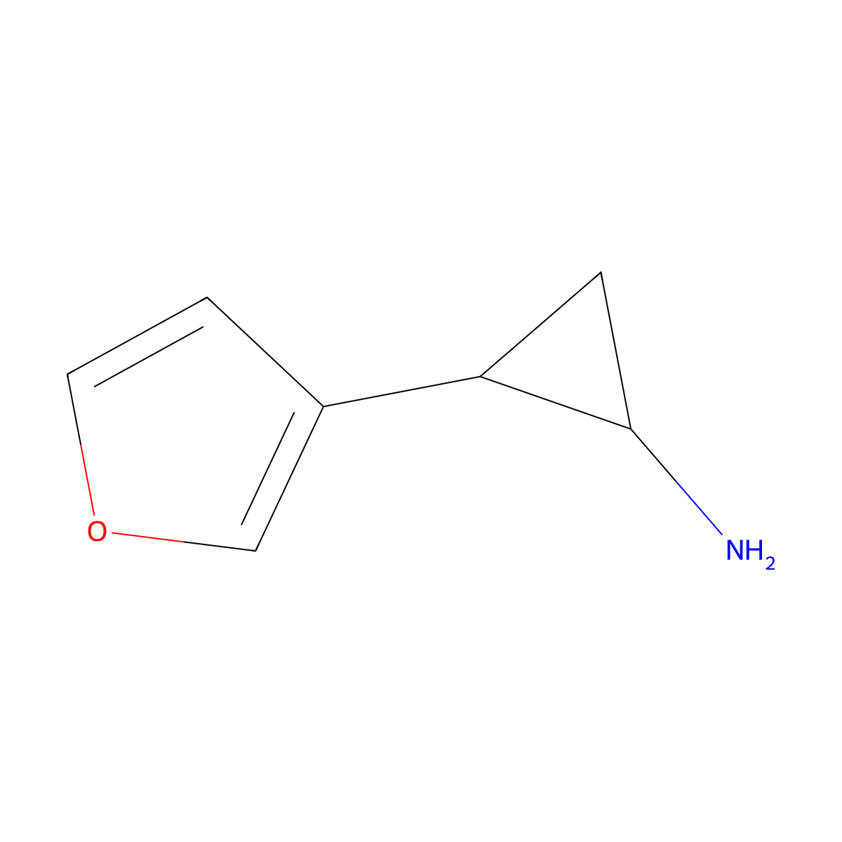2-(Furan-3-yl)cyclopropan-1-amine molecular structure, CAS 1406682-97-0