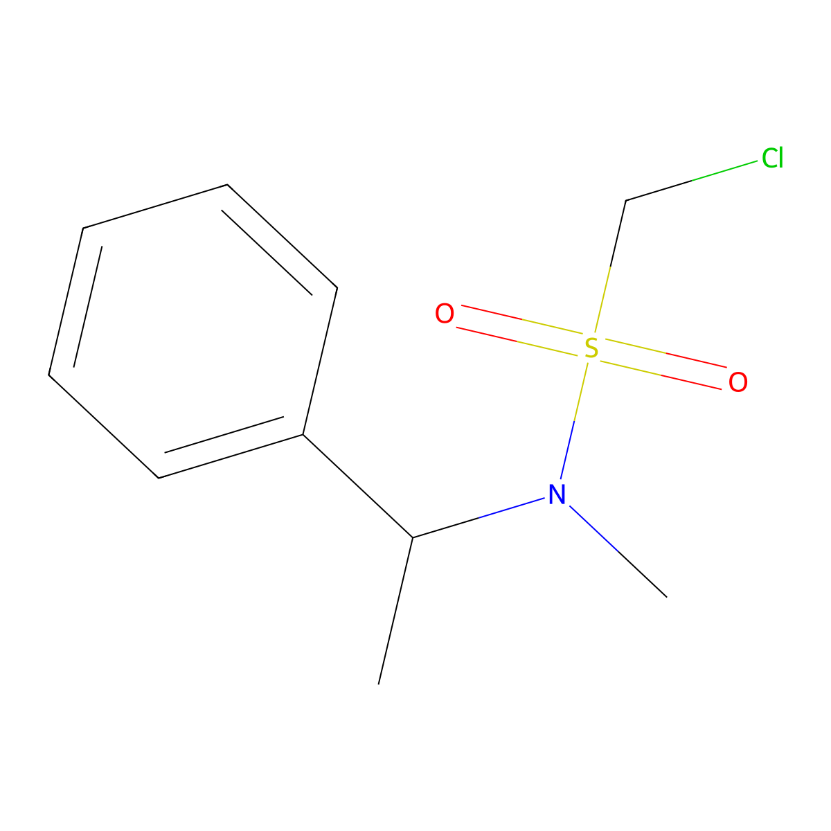 1-chloro-N-methyl-N-(1-phenylethyl)methanesulfonamide molecular structure, CAS 1406684-24-9