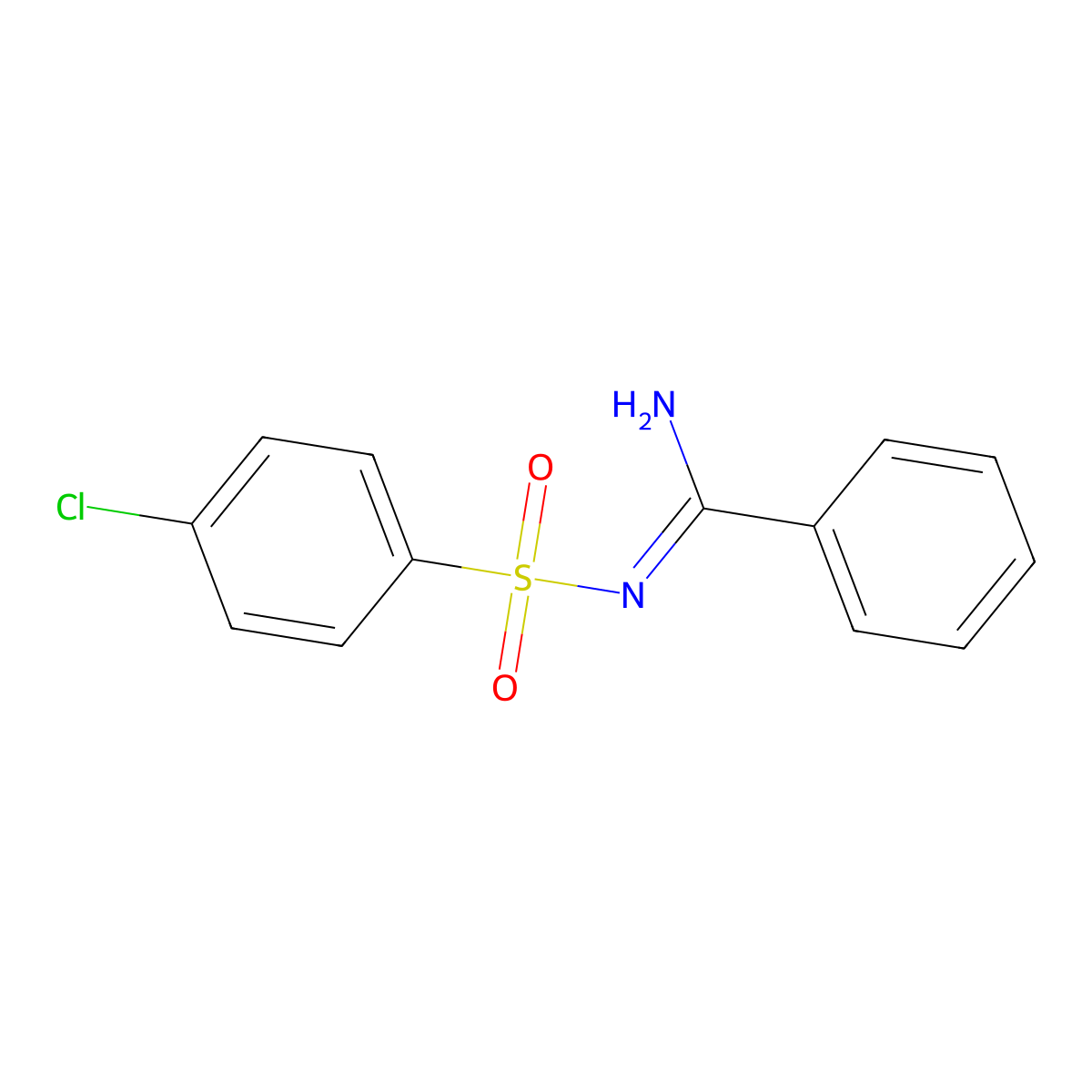N'-(4-chlorophenyl)sulfonylbenzenecarboximidamide molecular structure, CAS 14067-79-9